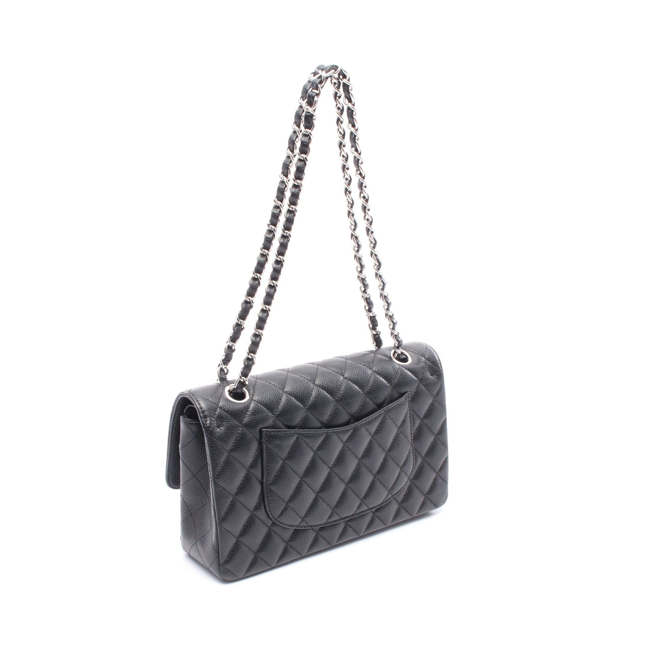Chanel Chanel Matelasse Double Flap Chain Shoulder Bag Caviar Skin Black Silver Hardware Size ONE SIZE - 2 Thumbnail