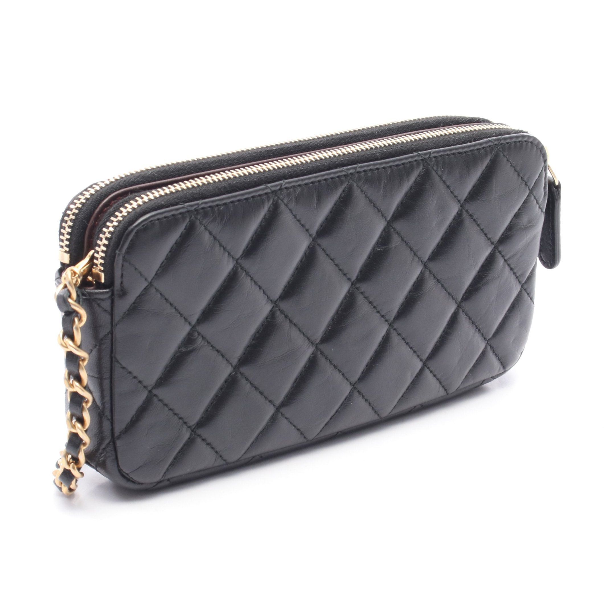 Chanel Chanel 2.55 Matelasse Chain Shoulder Bag Leather Black Gold Hardware Size ONE SIZE - 2 Thumbnail