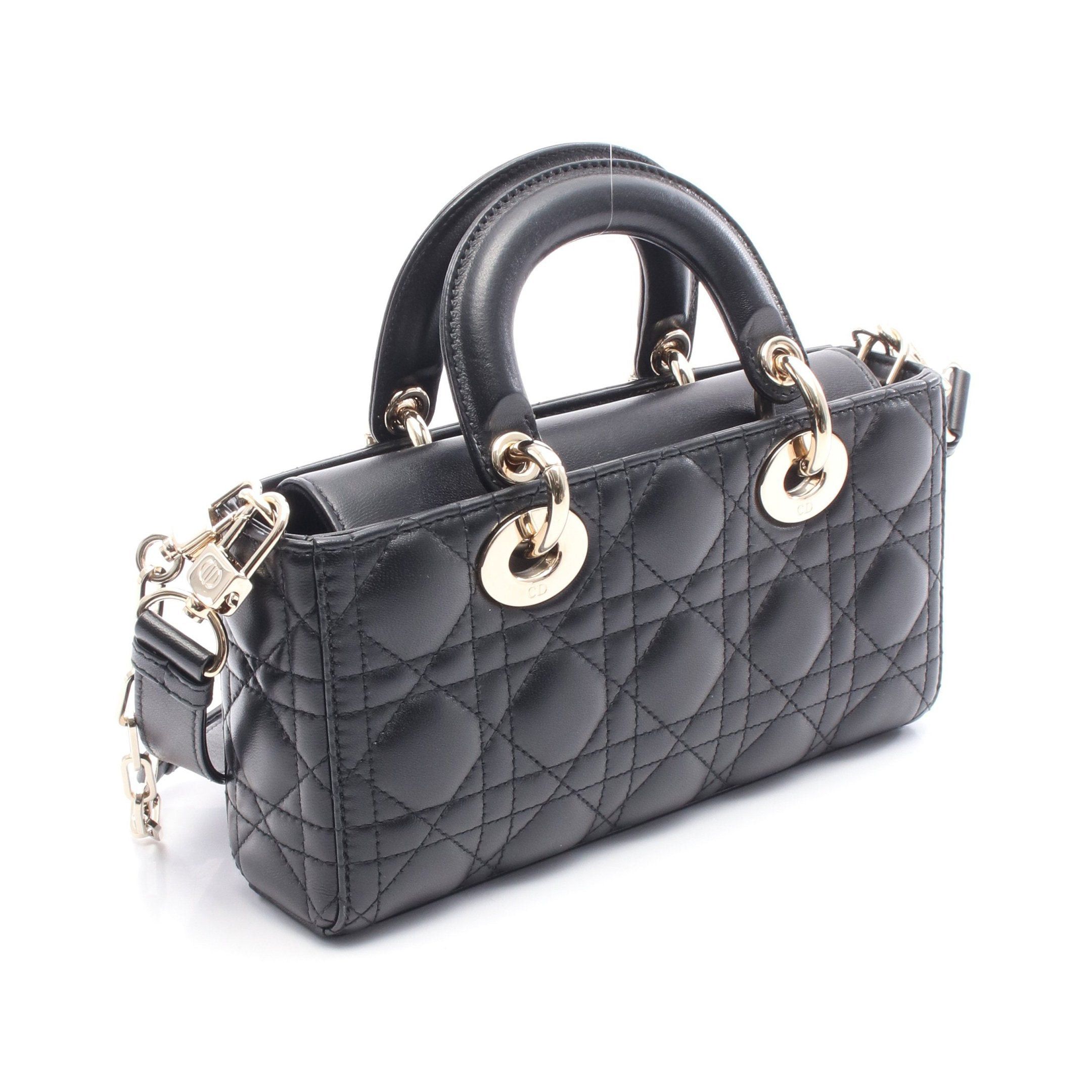 Dior Dior Lady Micro Canage Handbag Leather Black 3Way Size ONE SIZE - 2 Thumbnail