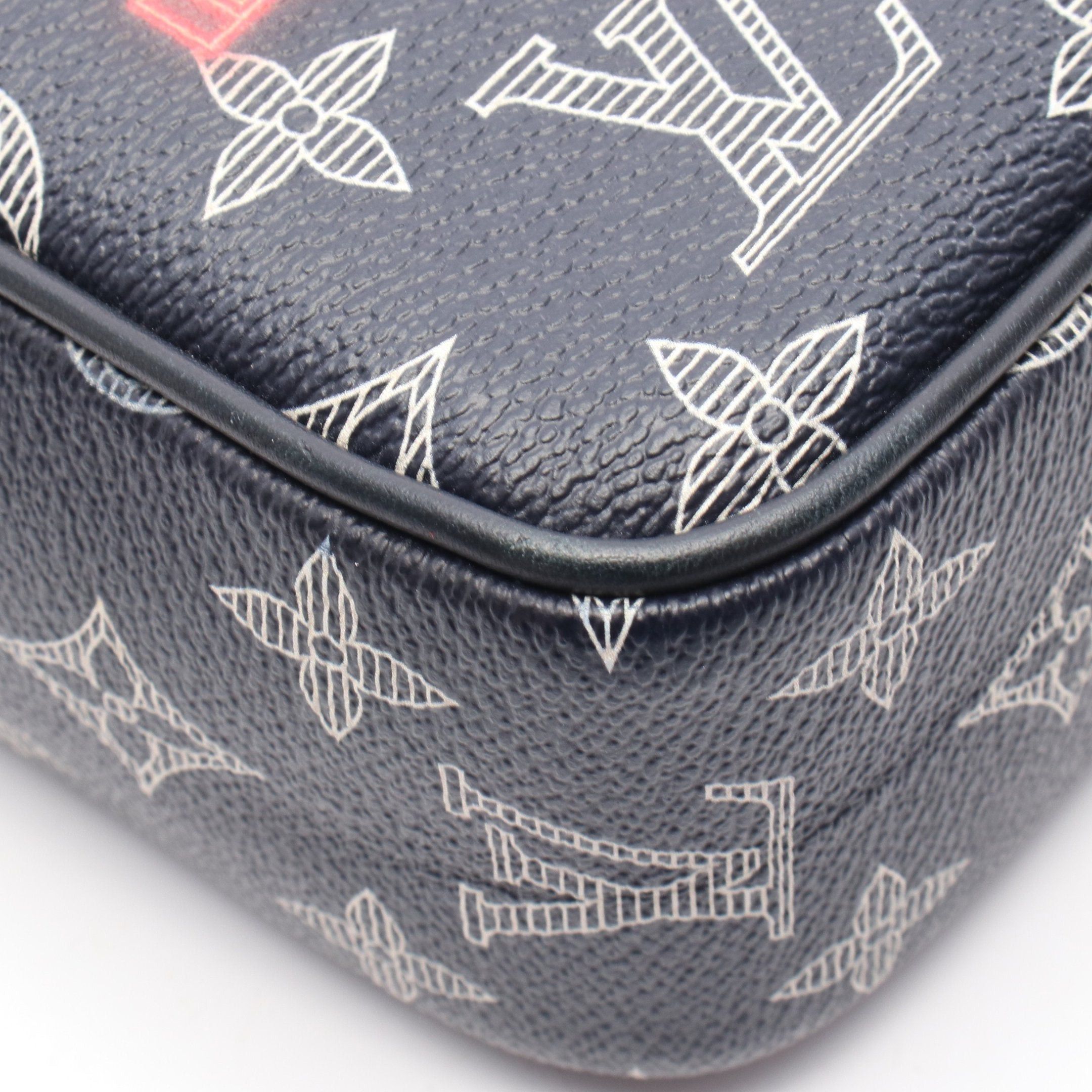 Louis Vuitton Louis Vuitton Danube Pm Monogram Ink Upside Down Shoulder Bag Leather Navy Red White Size ONE SIZE - 6 Thumbnail