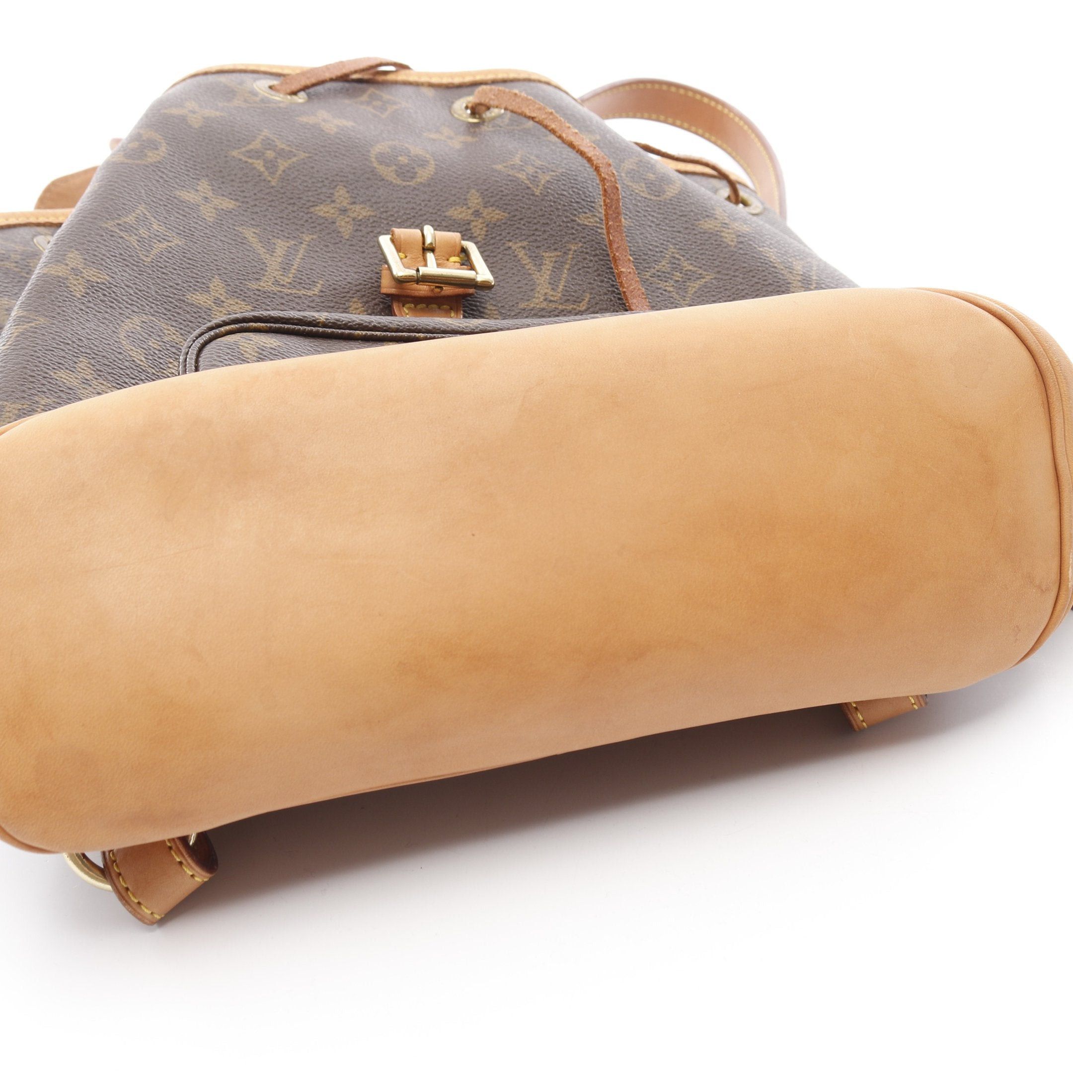 Louis Vuitton Louis Vuitton Montsouris Mm Monogram Backpack Rucksack Leather Brown Size ONE SIZE - 7 Thumbnail