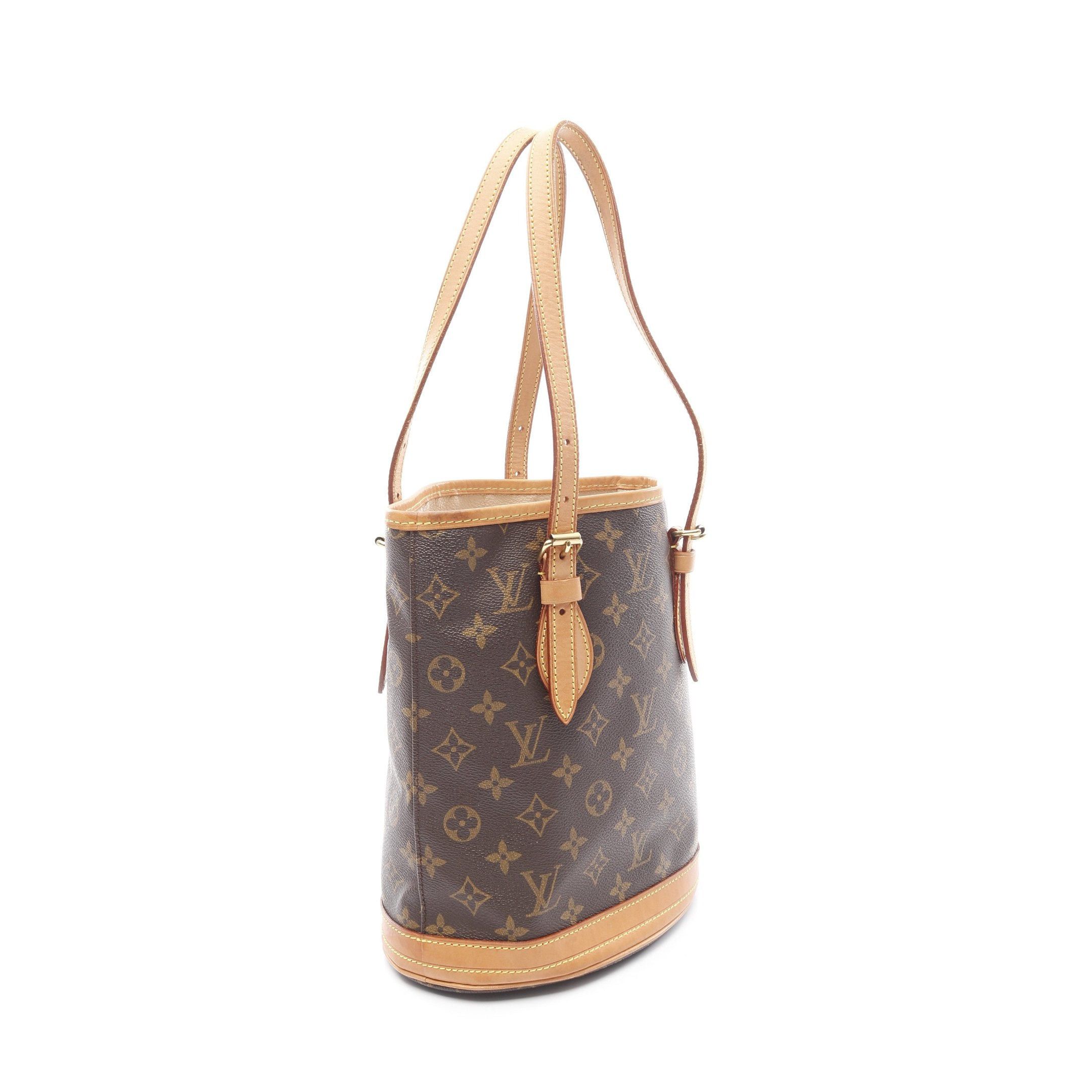 Louis Vuitton Louis Vuitton Bucket Pm Monogram Handbag Leather Brown Size ONE SIZE - 2 Thumbnail