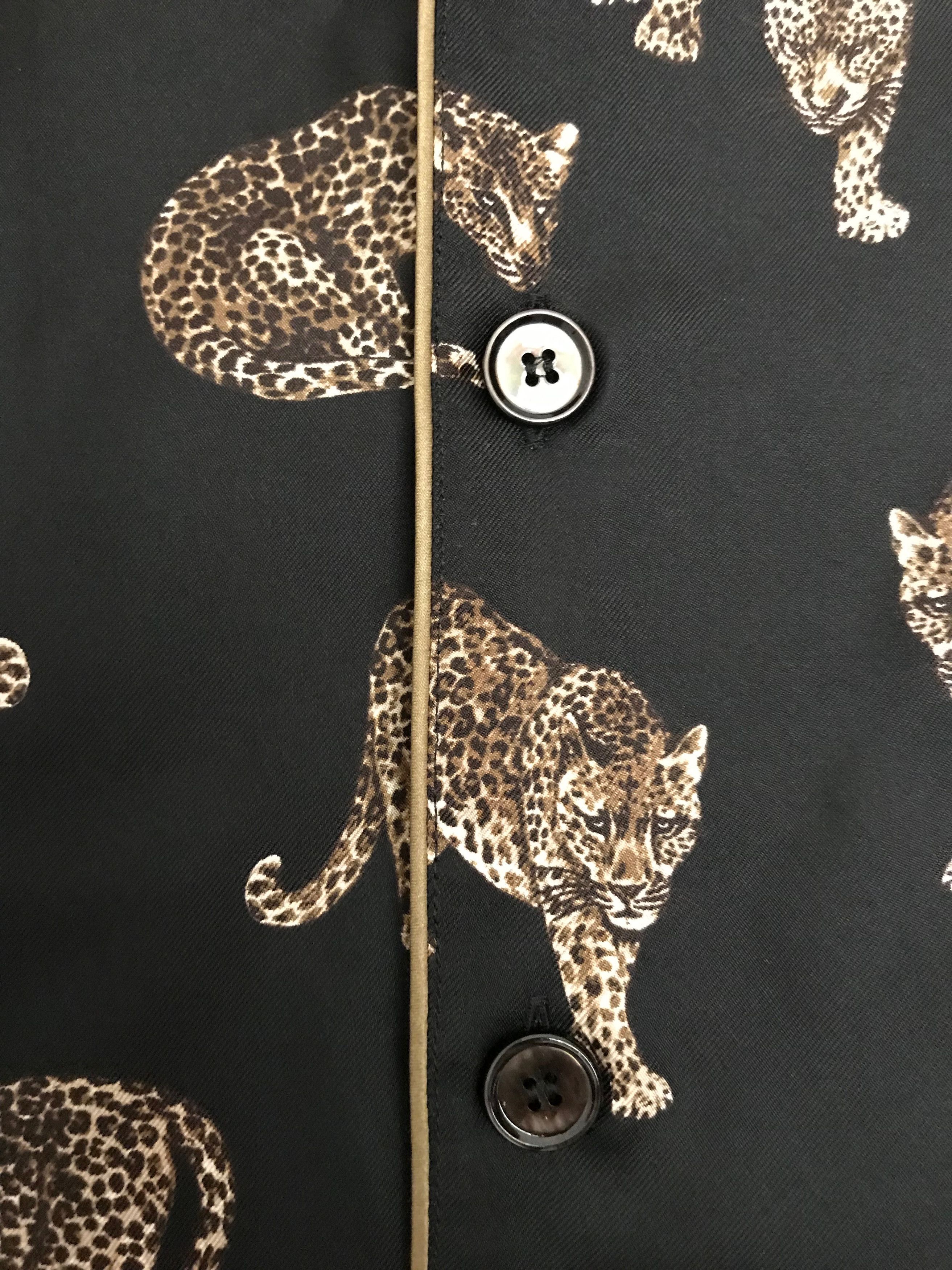 Dolce & Gabbana Silk Leopard Print Shirt [sz US15/EU38] Size US M / EU 48-50 / 2 - 4 Thumbnail
