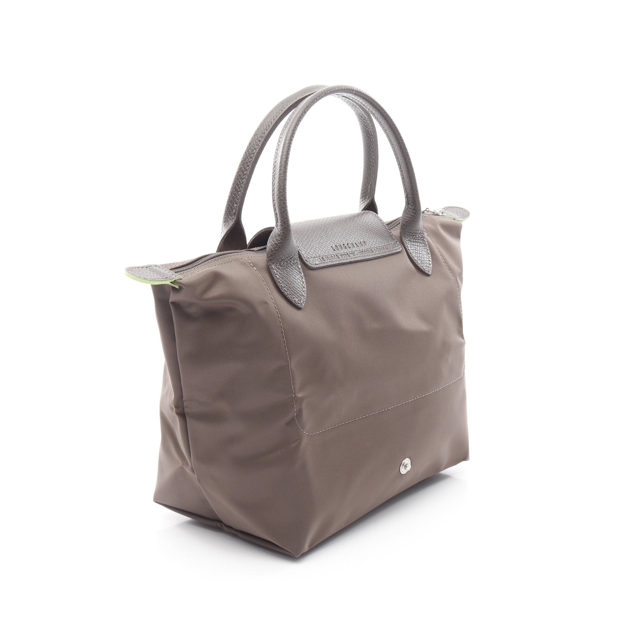 Longchamp Longchamp Le Preage Green S Top Handle Handbag Tote Bag Nylon Leather Gray Brown Size ONE SIZE - 2 Thumbnail