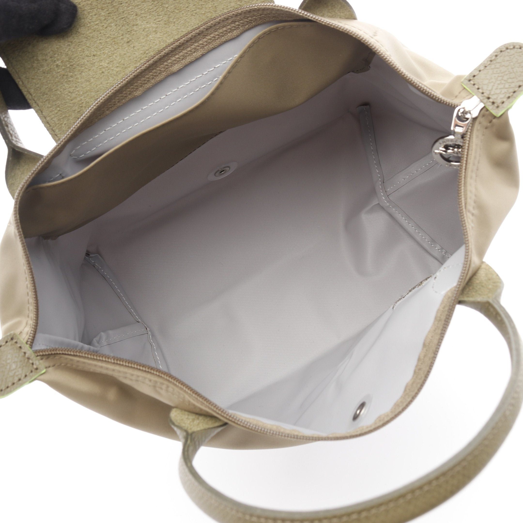 Longchamp Longchamp Le Preage Green S Top Handle Handbag Tote Bag Nylon Leather Khaki Size ONE SIZE - 3 Thumbnail