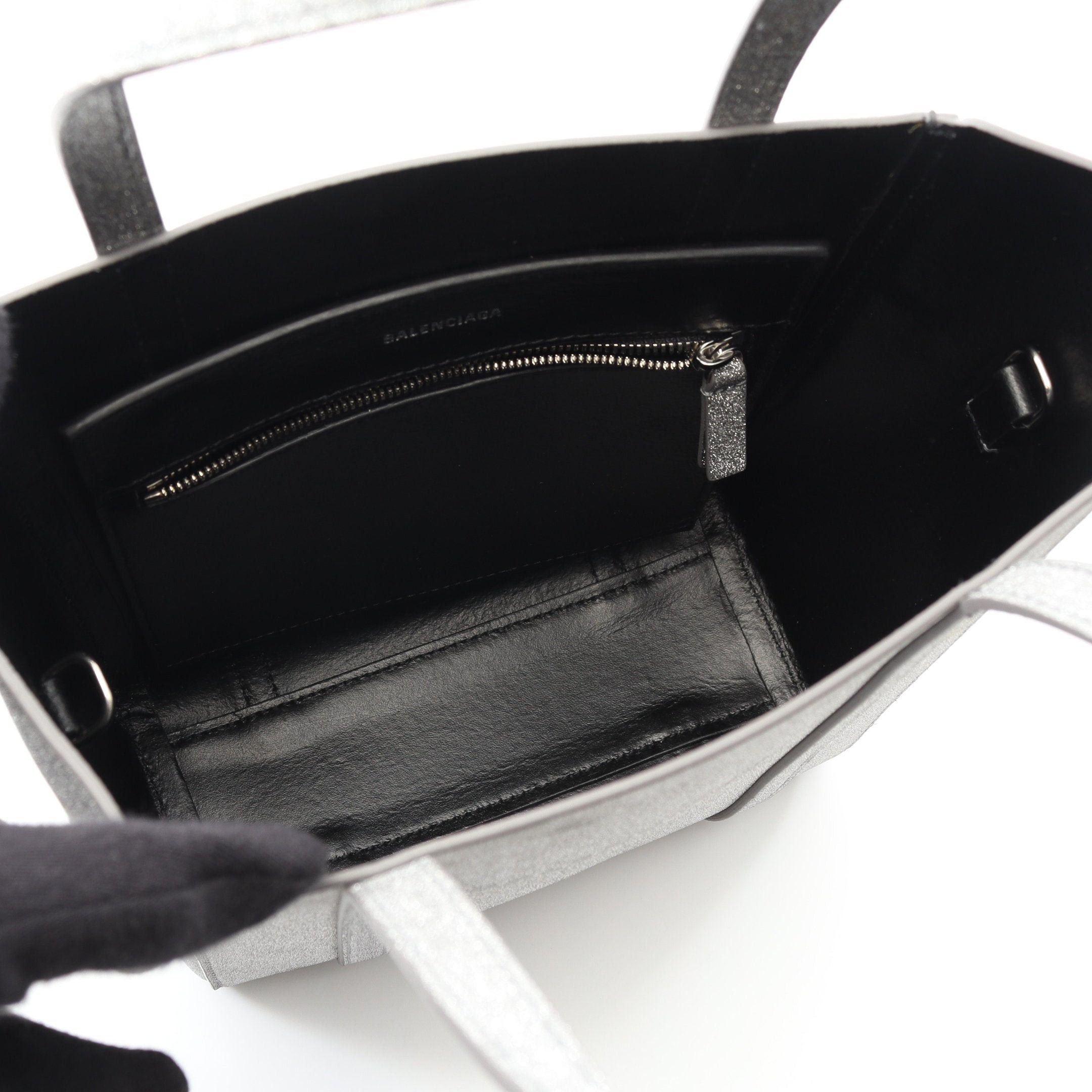 Balenciaga Balenciaga Everyday Xxs Handbag Tote Bag Leather Silver Glitter Size ONE SIZE - 3 Thumbnail