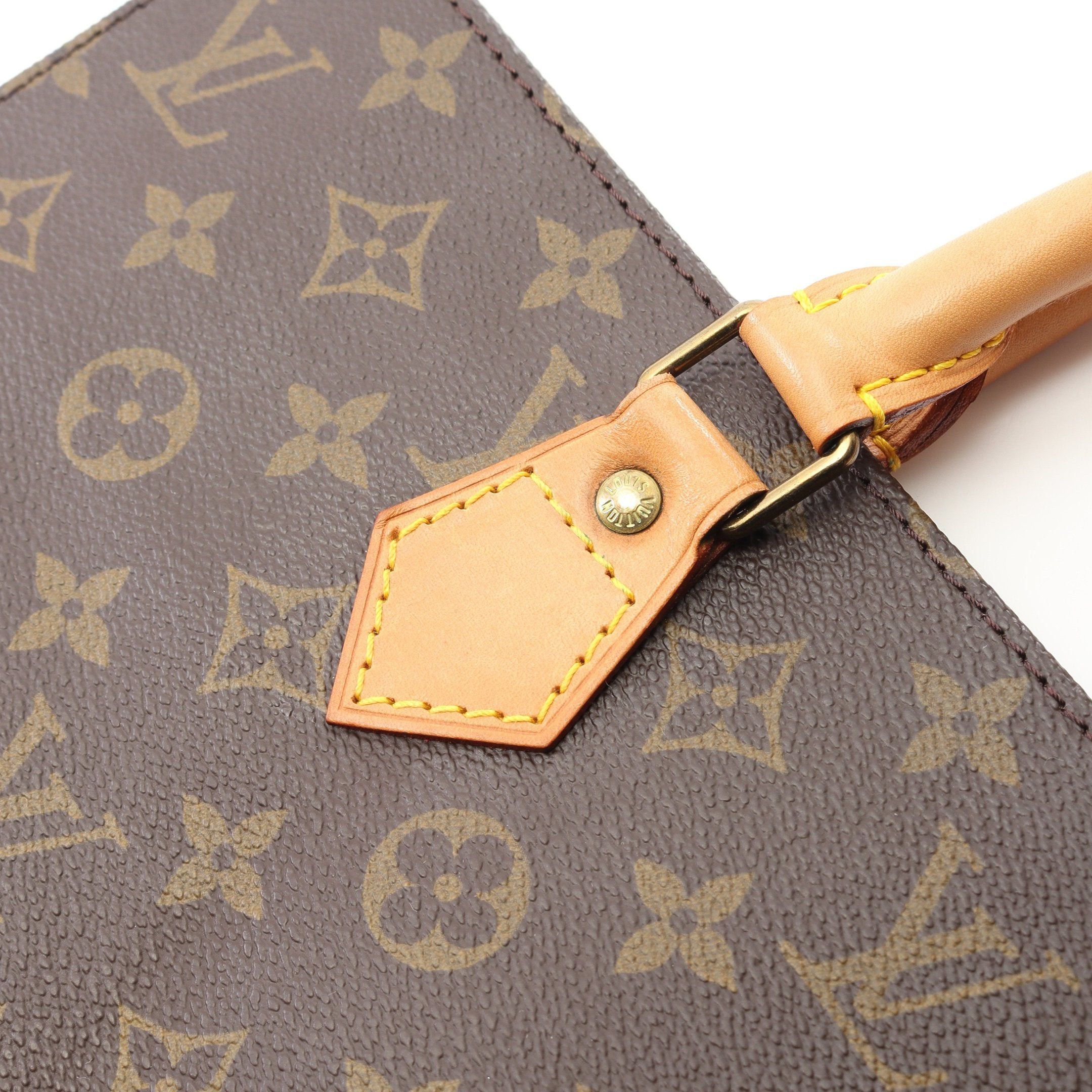 Louis Vuitton Louis Vuitton Sac Plat Monogram Handbag Tote Bag Leather Brown Size ONE SIZE - 11 Thumbnail