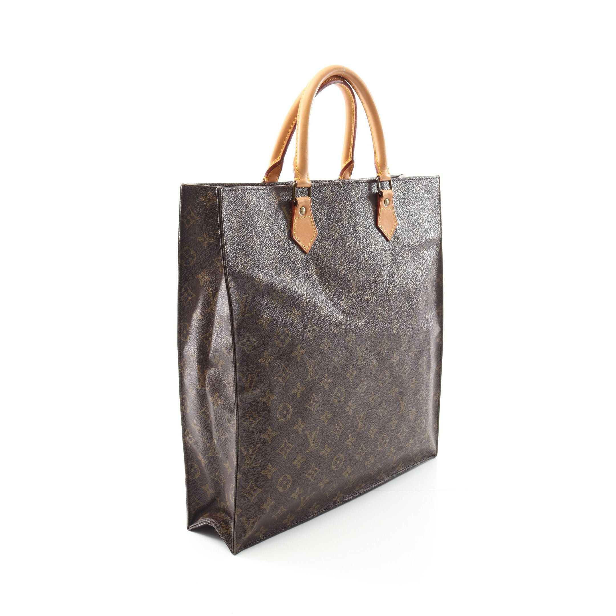 Louis Vuitton Louis Vuitton Sac Plat Monogram Handbag Tote Bag Leather Brown Size ONE SIZE - 2 Thumbnail