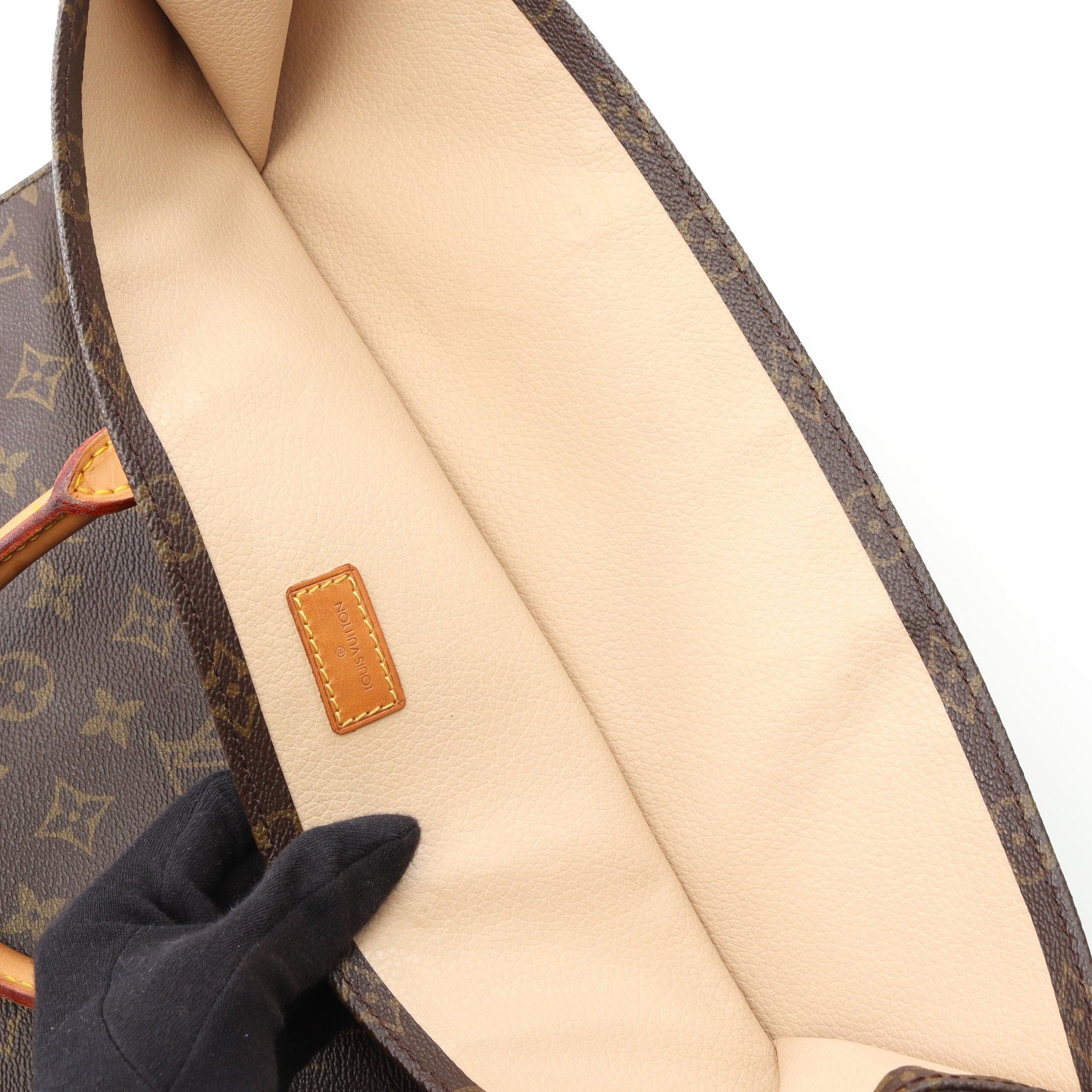 Louis Vuitton Louis Vuitton Sac Plat Monogram Handbag Tote Bag Leather Brown Size ONE SIZE - 6 Thumbnail