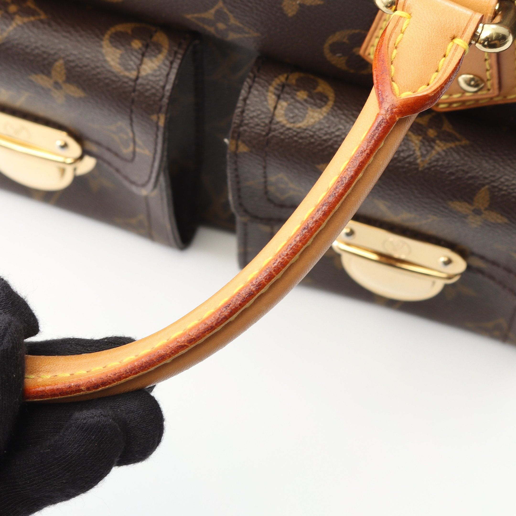 Louis Vuitton Louis Vuitton Manhattan Pm Monogram Handbag Leather Brown Size ONE SIZE - 6 Thumbnail