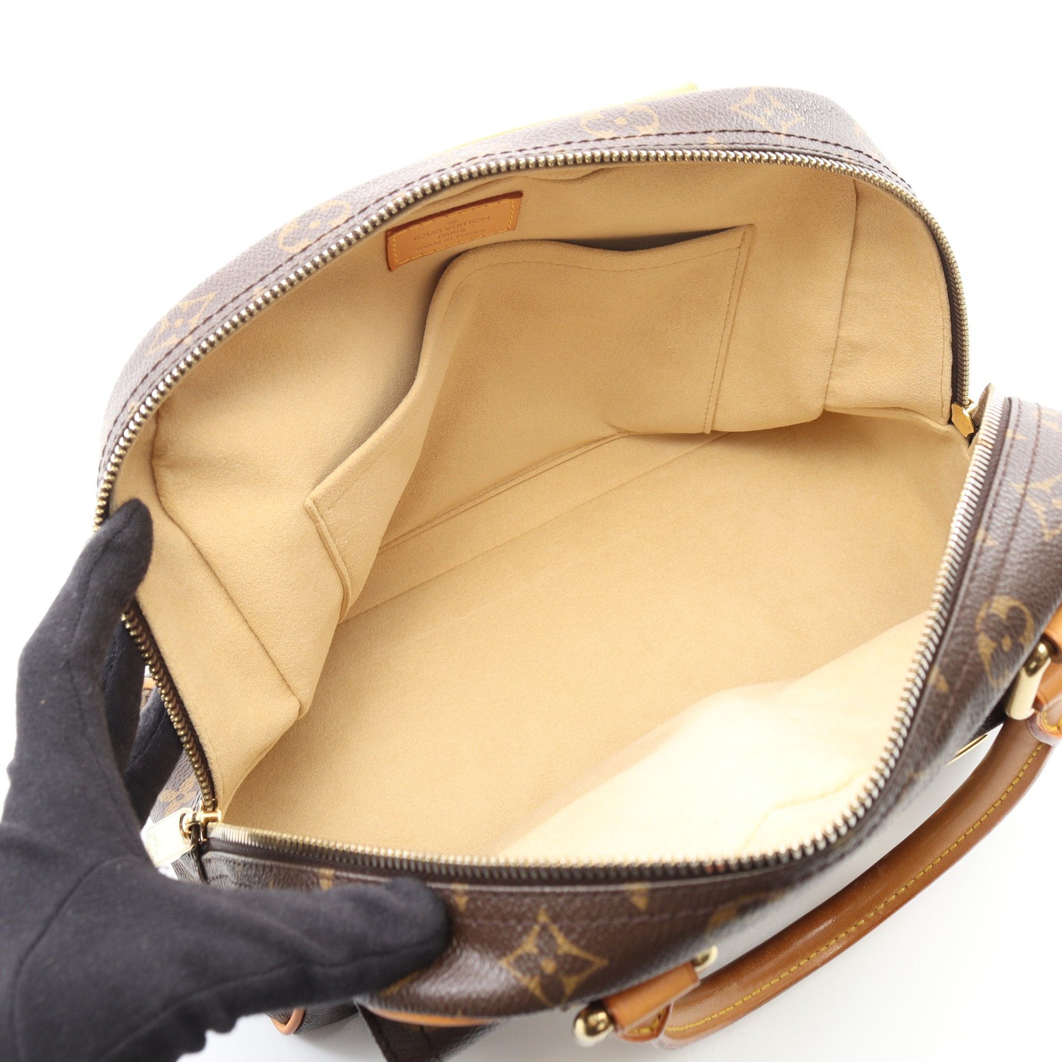 Louis Vuitton Louis Vuitton Manhattan Pm Monogram Handbag Leather Brown Size ONE SIZE - 3 Thumbnail