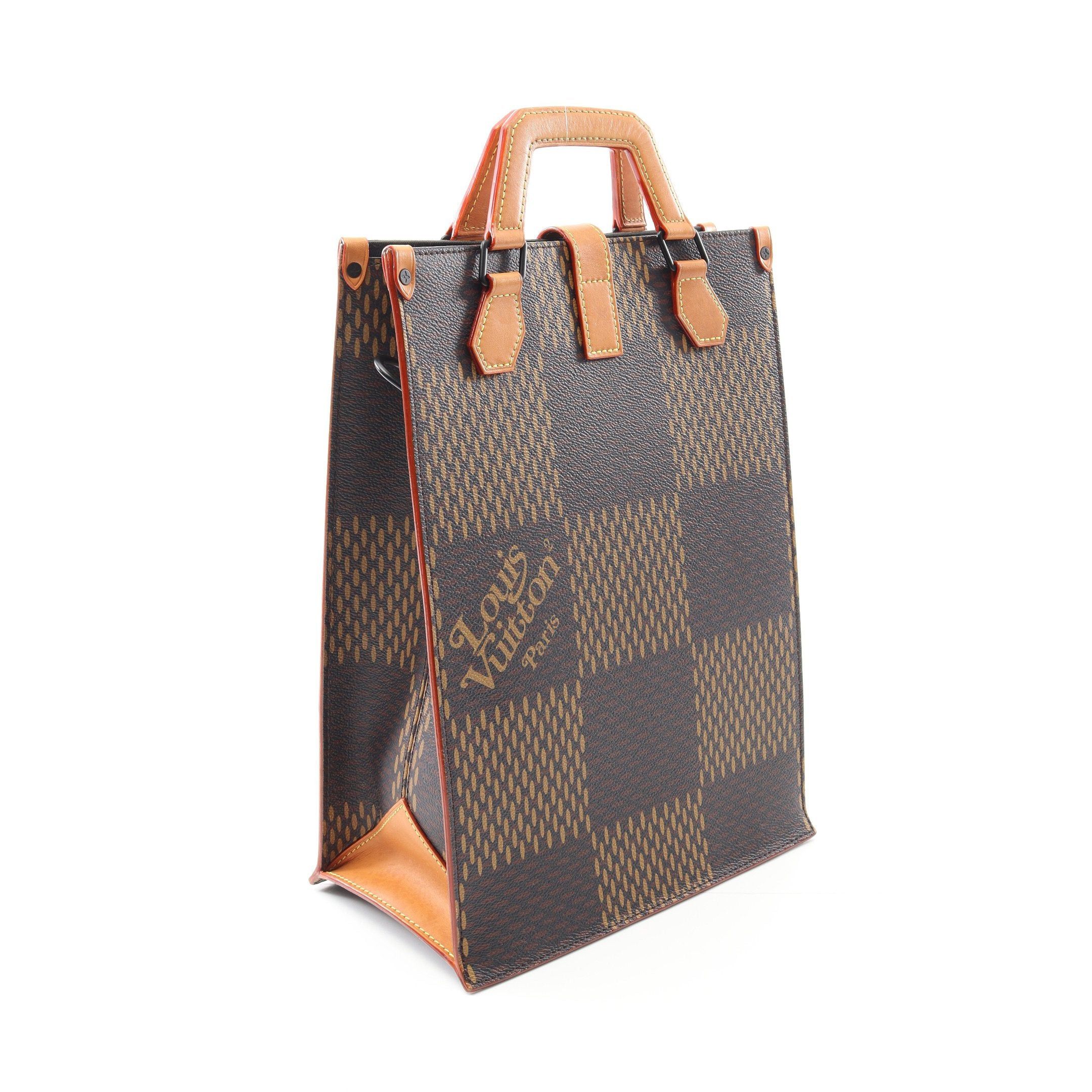 Louis Vuitton Louis Vuitton Louis Vuitton * Nigo Mini Tote Lv Squared Damier Ebene Giant Monogram Handbag Bag Leather Brown Size ONE SIZE - 2 Thumbnail