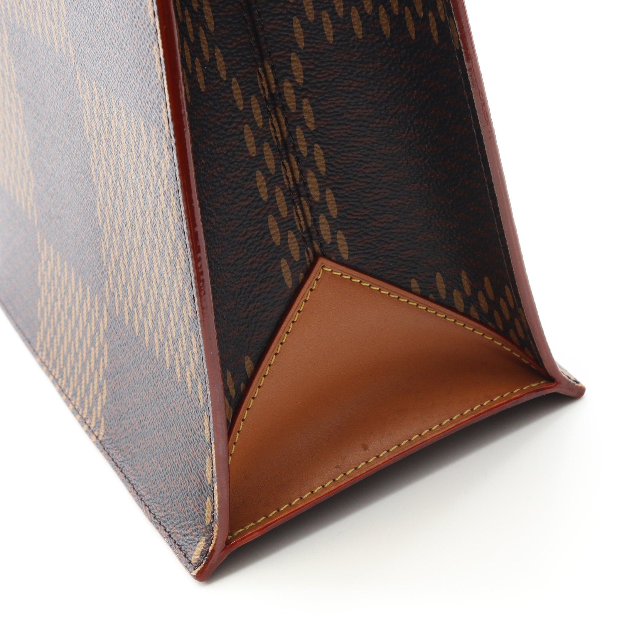 Louis Vuitton Louis Vuitton Louis Vuitton * Nigo Mini Tote Lv Squared Damier Ebene Giant Monogram Handbag Bag Leather Brown Size ONE SIZE - 10 Thumbnail