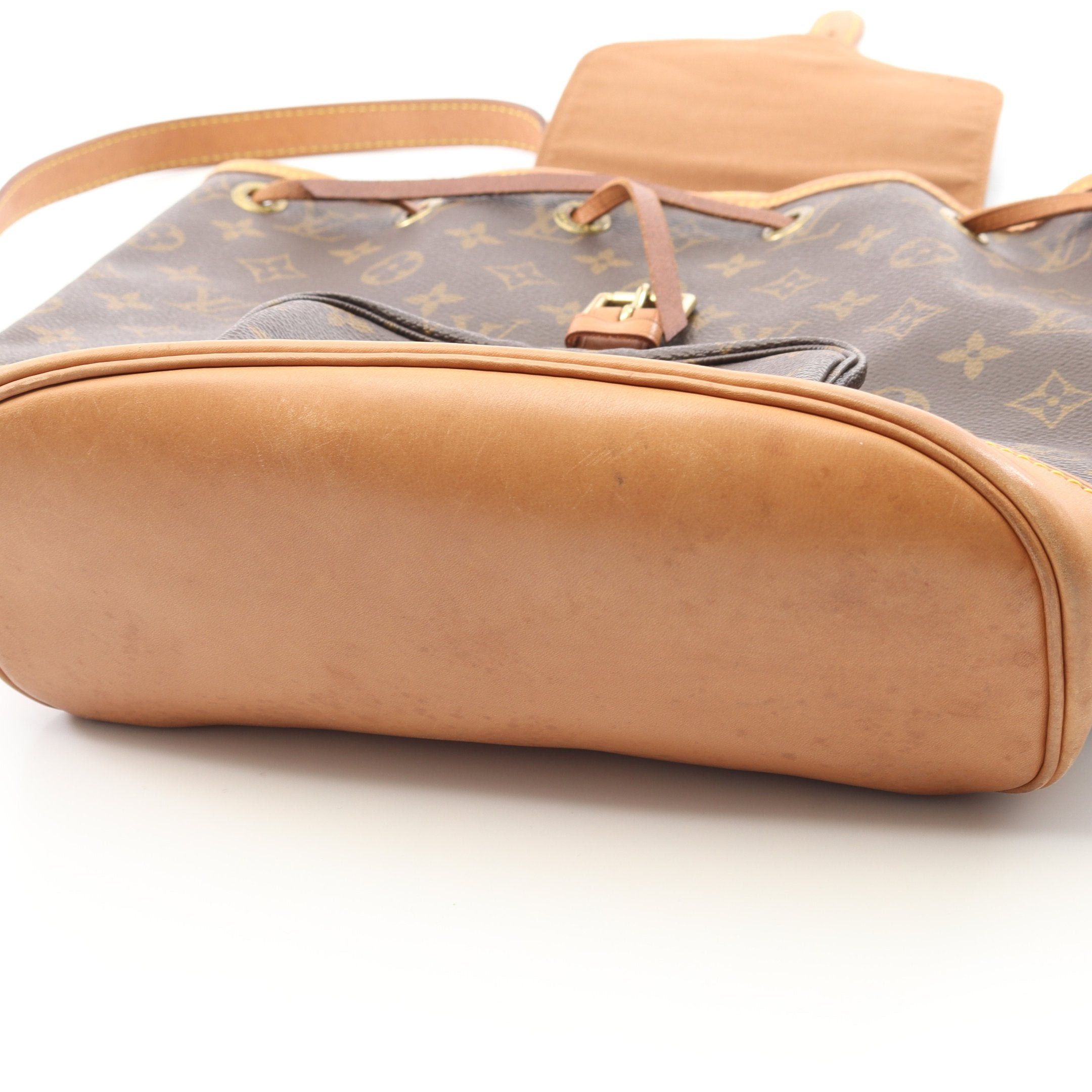 Louis Vuitton Louis Vuitton Montsouris Mm Monogram Backpack Rucksack Leather Brown Size ONE SIZE - 6 Thumbnail