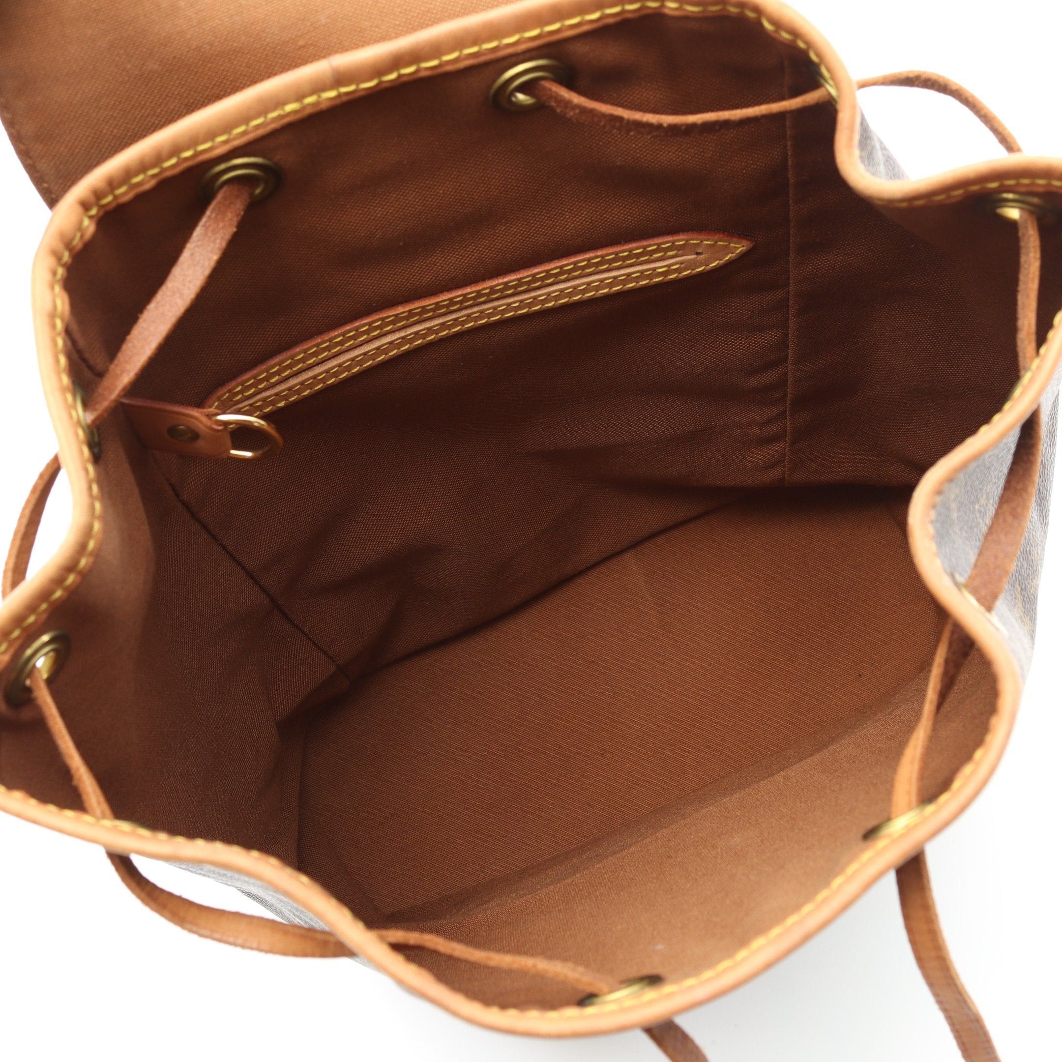 Louis Vuitton Louis Vuitton Montsouris Mm Monogram Backpack Rucksack Leather Brown Size ONE SIZE - 3 Thumbnail
