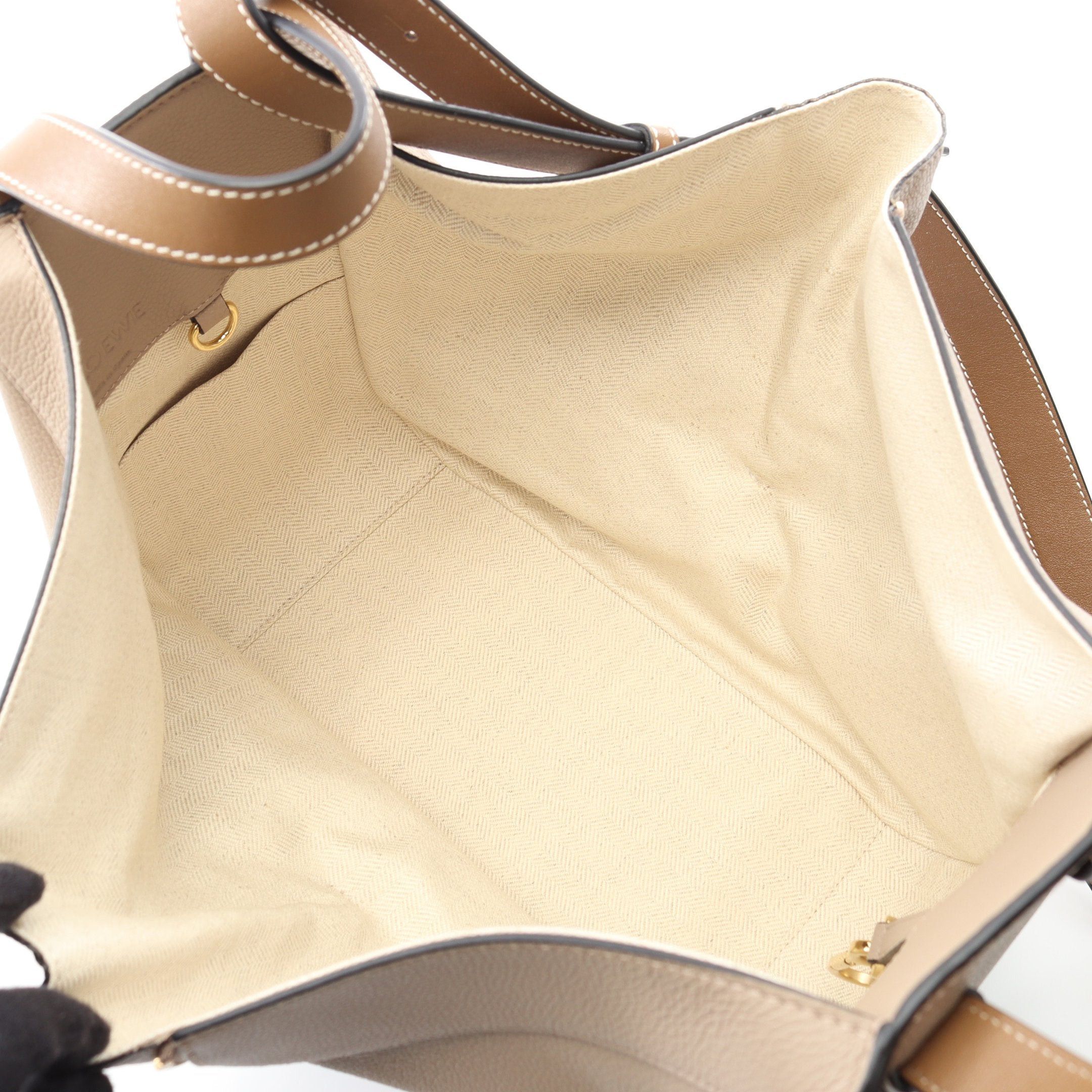 Loewe Loewe Hammock Small Handbag Leather Gray Beige Brown Size ONE SIZE - 3 Thumbnail
