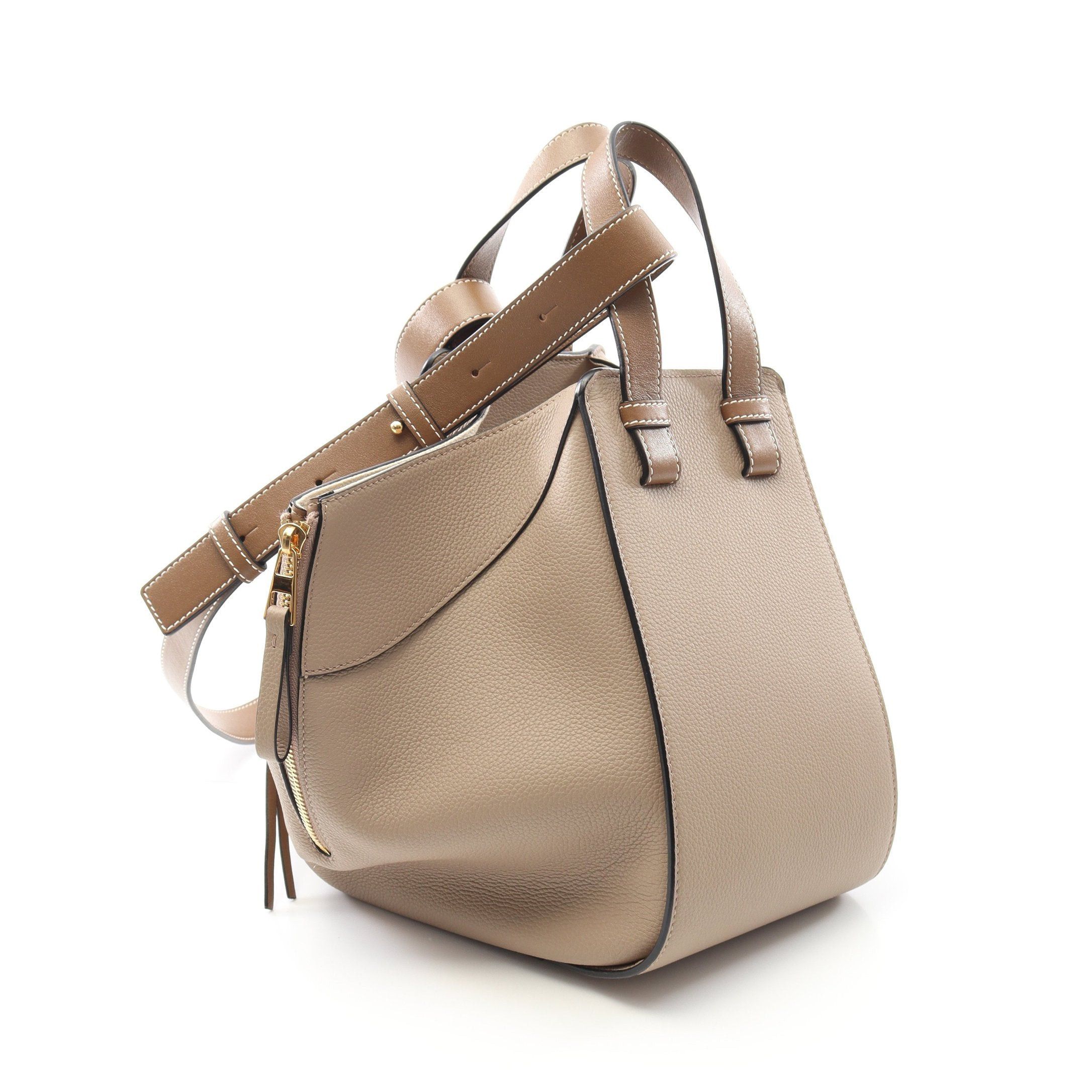 Loewe Loewe Hammock Small Handbag Leather Gray Beige Brown Size ONE SIZE - 2 Thumbnail