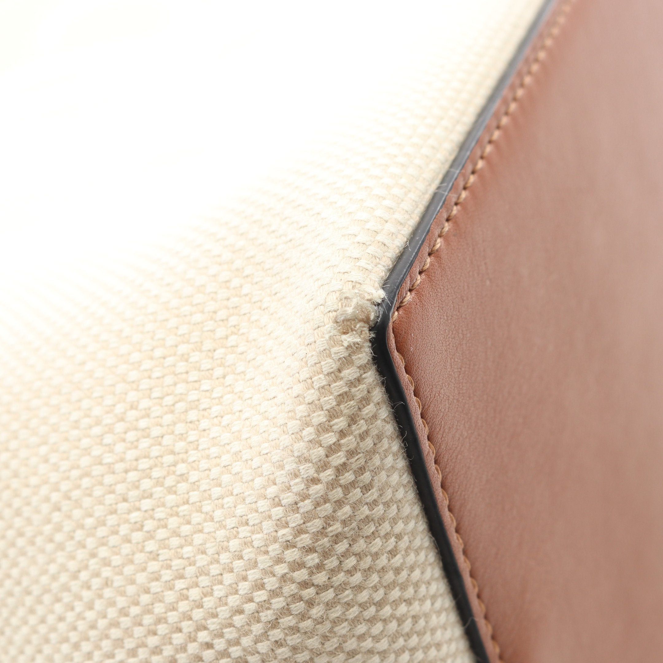 Loewe Loewe Anagram Shoulder Bag Tote Canvas Leather Off White Brown Size ONE SIZE - 6 Thumbnail