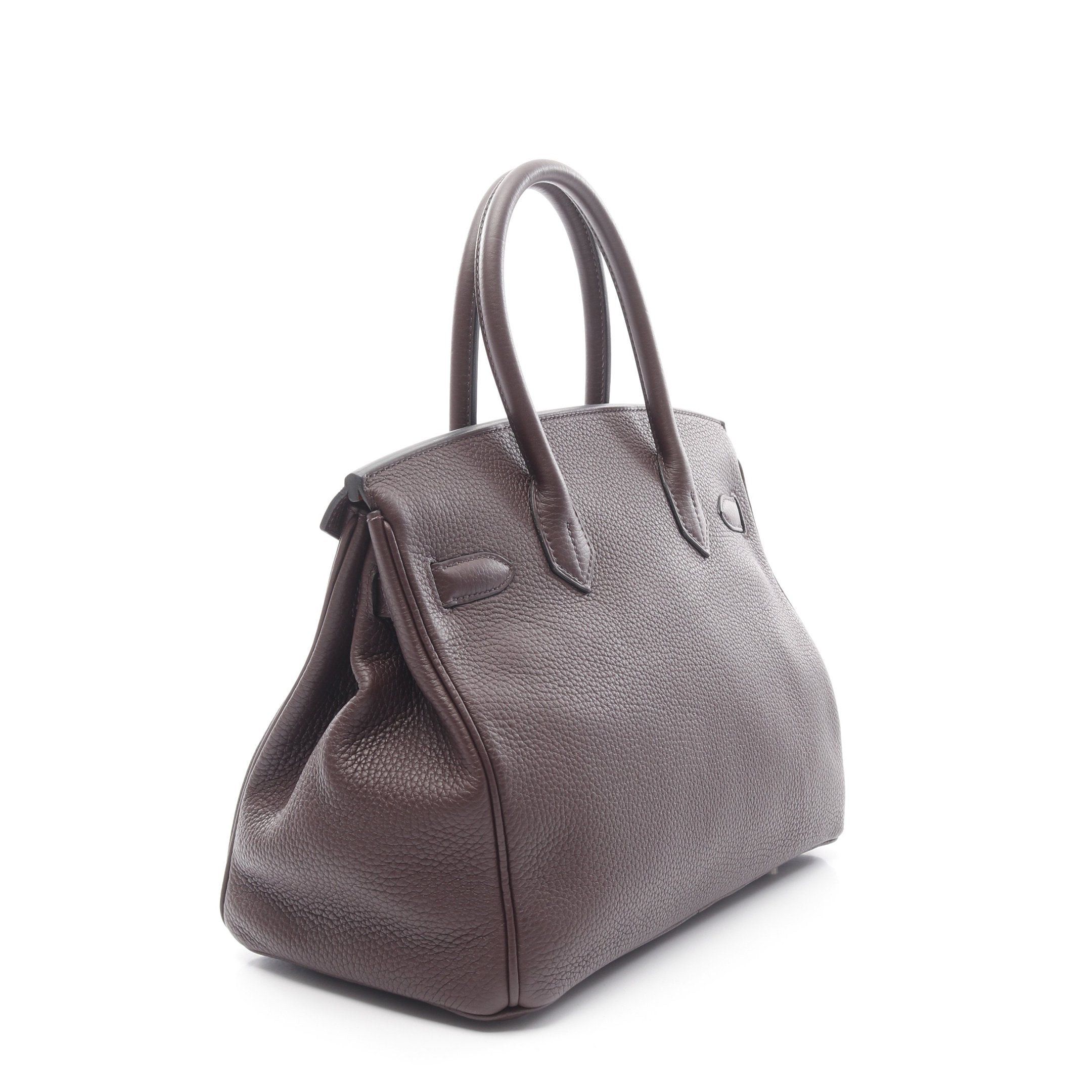 Hermes Hermes Birkin 30 Verso Rouge Serie Brick Handbag Clemence Leather Bordeaux Orange Brown Silver Hardware U Stamp Size ONE SIZE - 2 Thumbnail