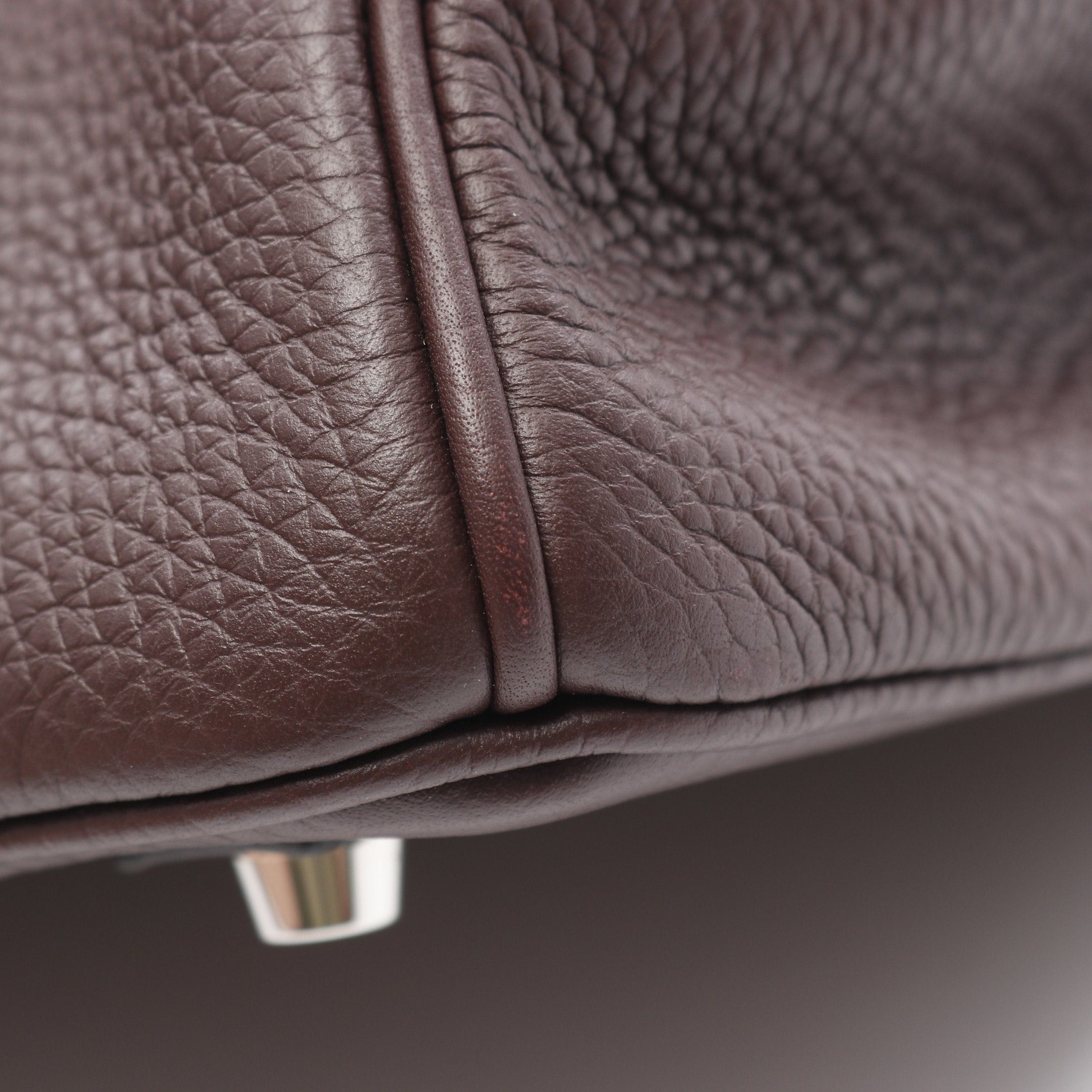 Hermes Hermes Birkin 30 Verso Rouge Serie Brick Handbag Clemence Leather Bordeaux Orange Brown Silver Hardware U Stamp Size ONE SIZE - 10 Thumbnail