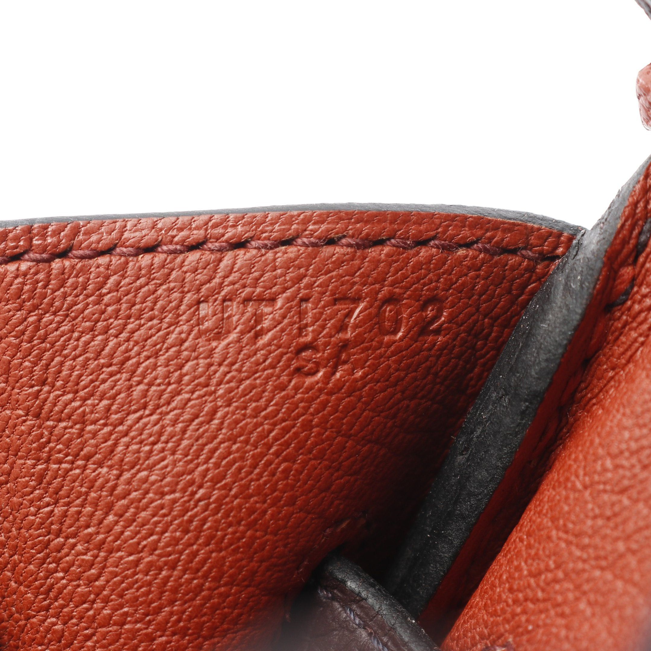 Hermes Hermes Birkin 30 Verso Rouge Serie Brick Handbag Clemence Leather Bordeaux Orange Brown Silver Hardware U Stamp Size ONE SIZE - 5 Thumbnail