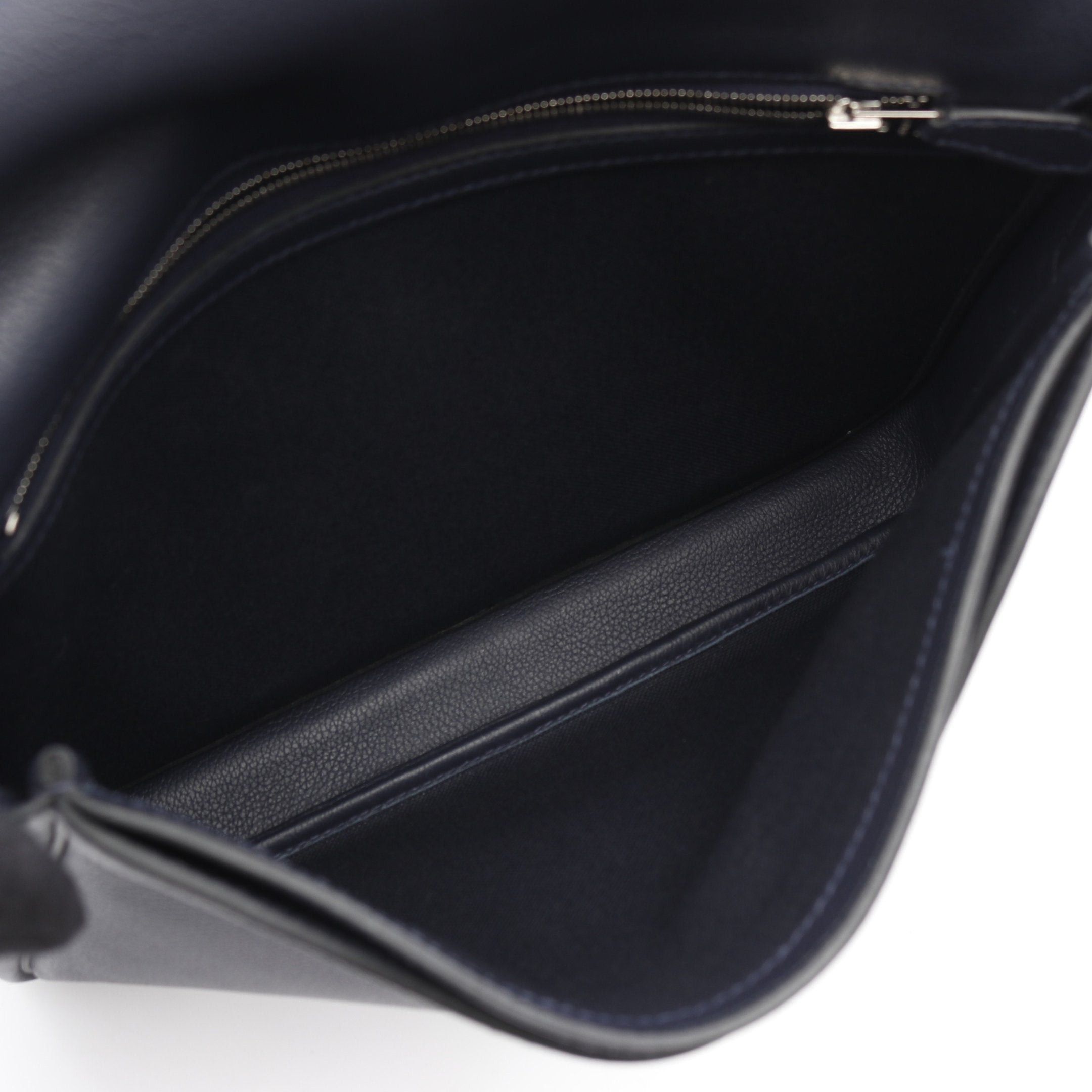 Hermes Hermes Steep Light Junior Bleu Nui Shoulder Bag Evercolor Dark Navy Silver Hardware Z Stamp Size ONE SIZE - 3 Thumbnail