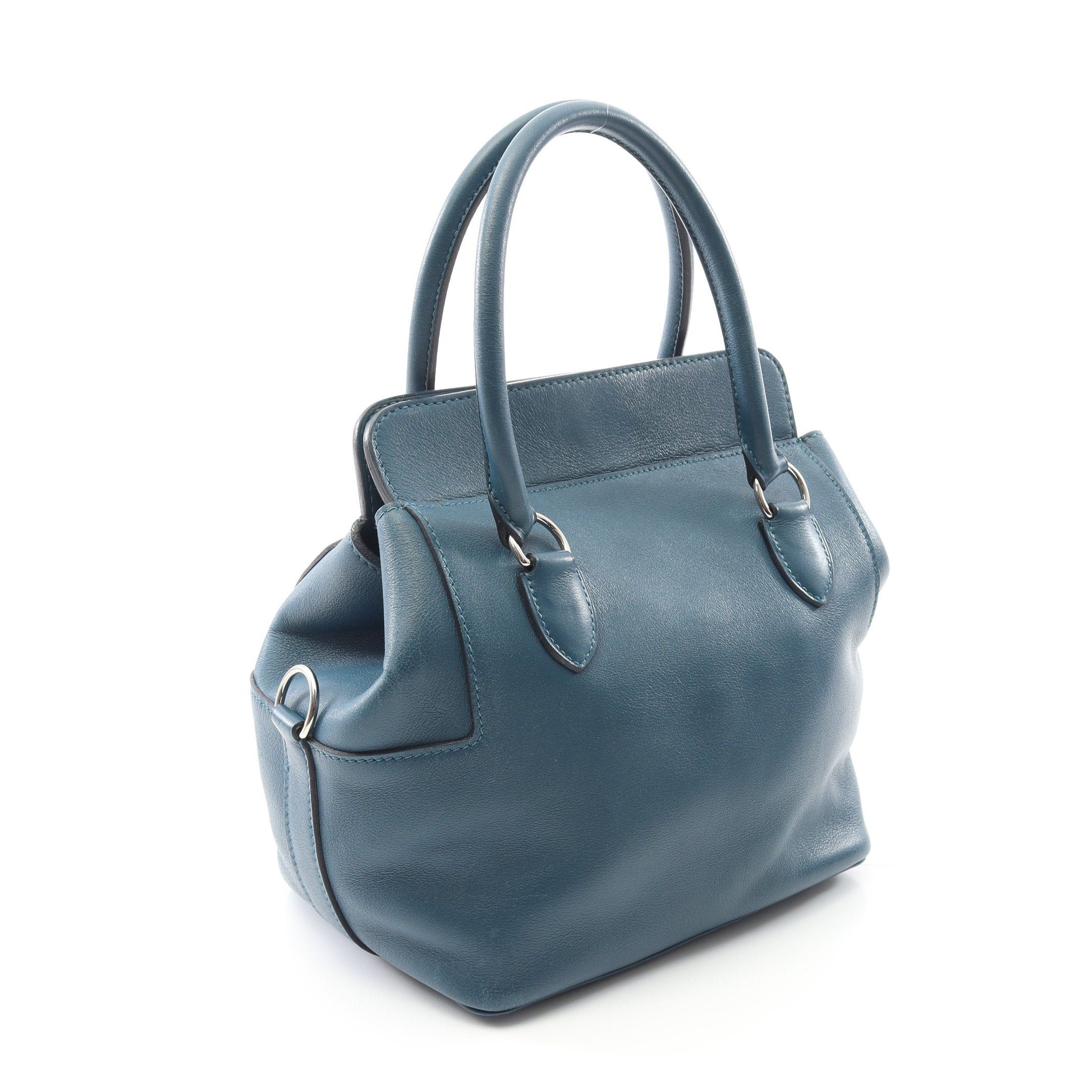 Hermes Hermes Toolbox 20 Handbag Veau Swift Blue Silver Hardware Stamp Size ONE SIZE - 2 Thumbnail