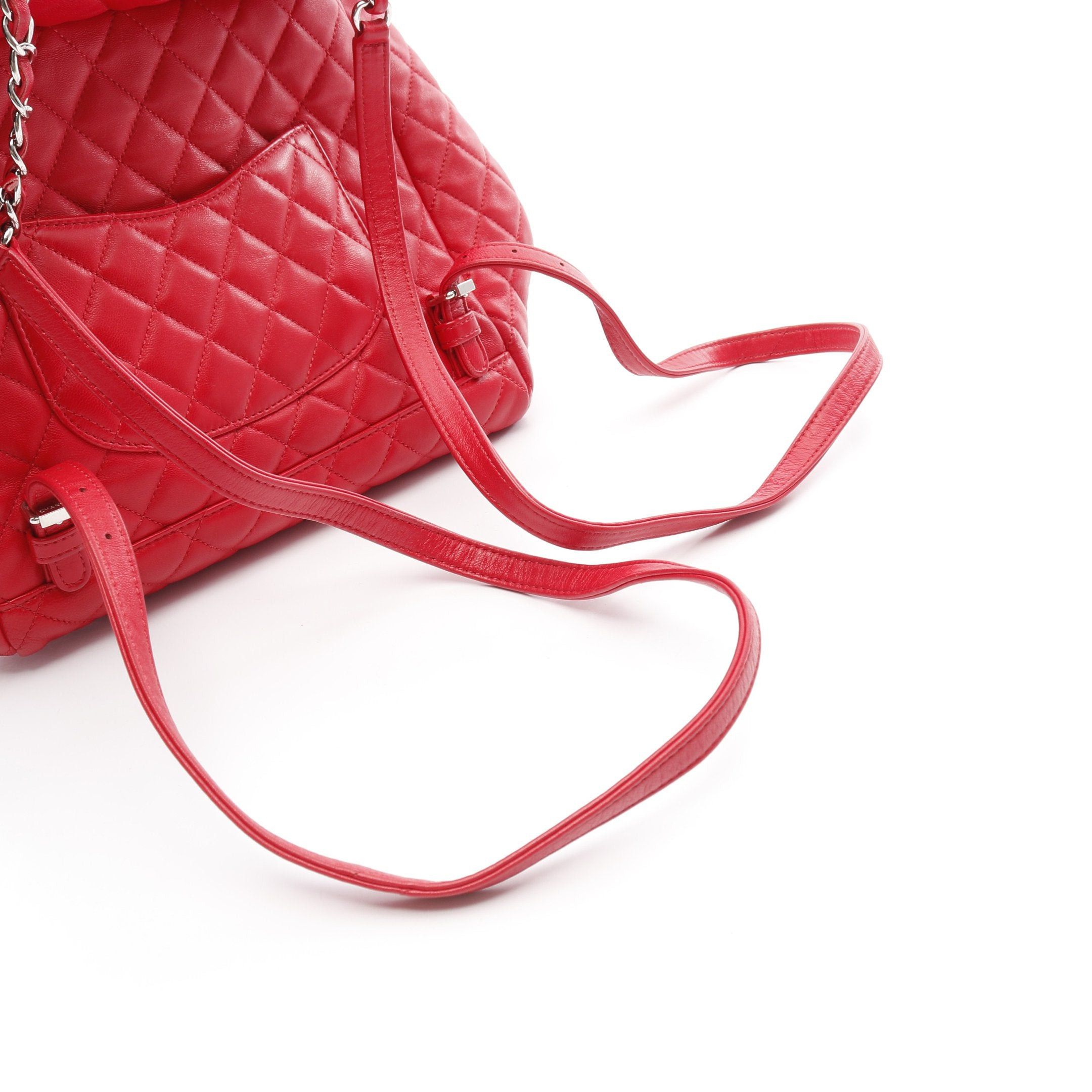 Chanel Chanel Urban Spirit Large Matelasse Backpack Rucksack Lambskin Red Silver Hardware Size ONE SIZE - 7 Thumbnail