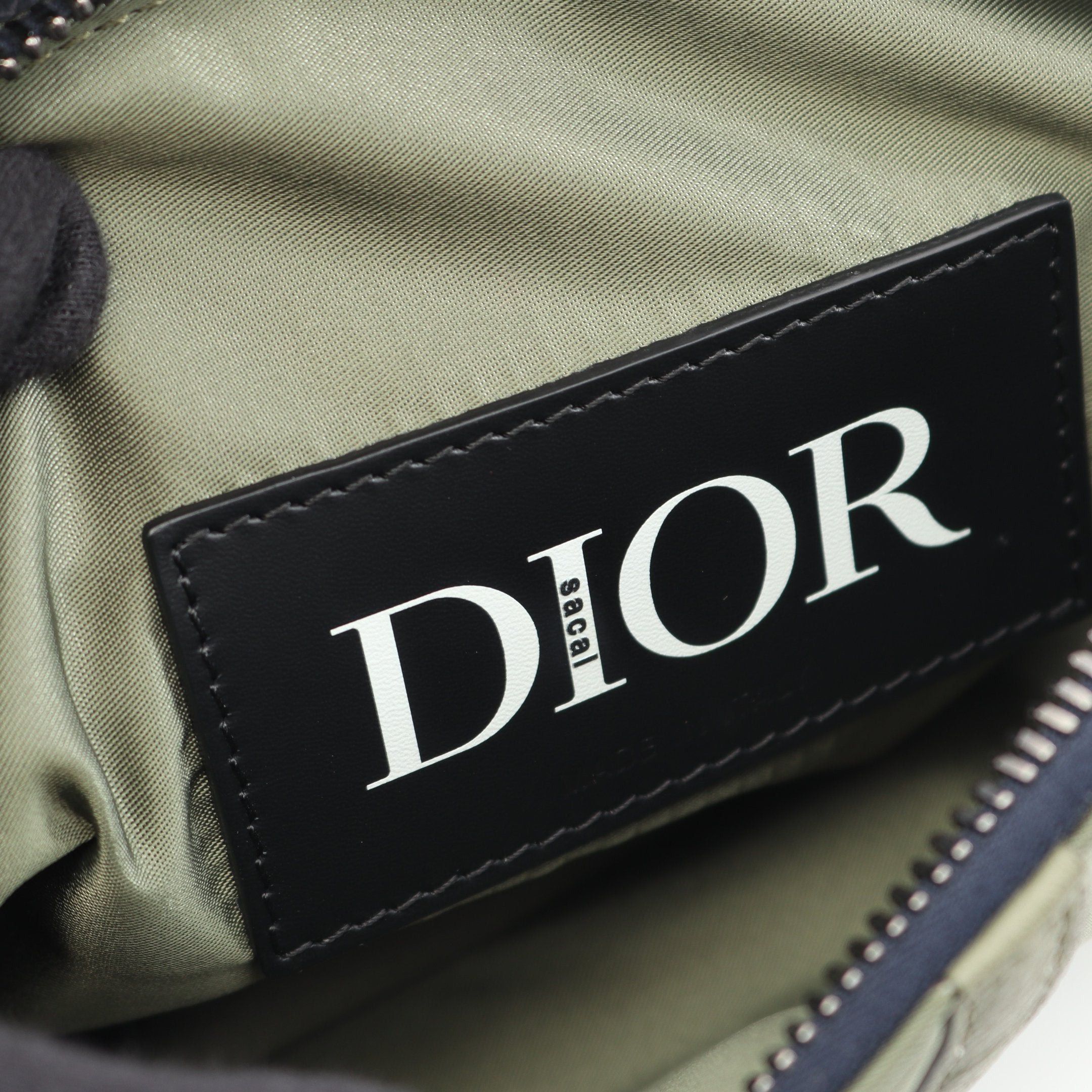 Dior Dior Christian Dior * Sacai Saddle Mini Bag Body Nylon Leather Khaki Green Dark Navy Size ONE SIZE - 4 Thumbnail