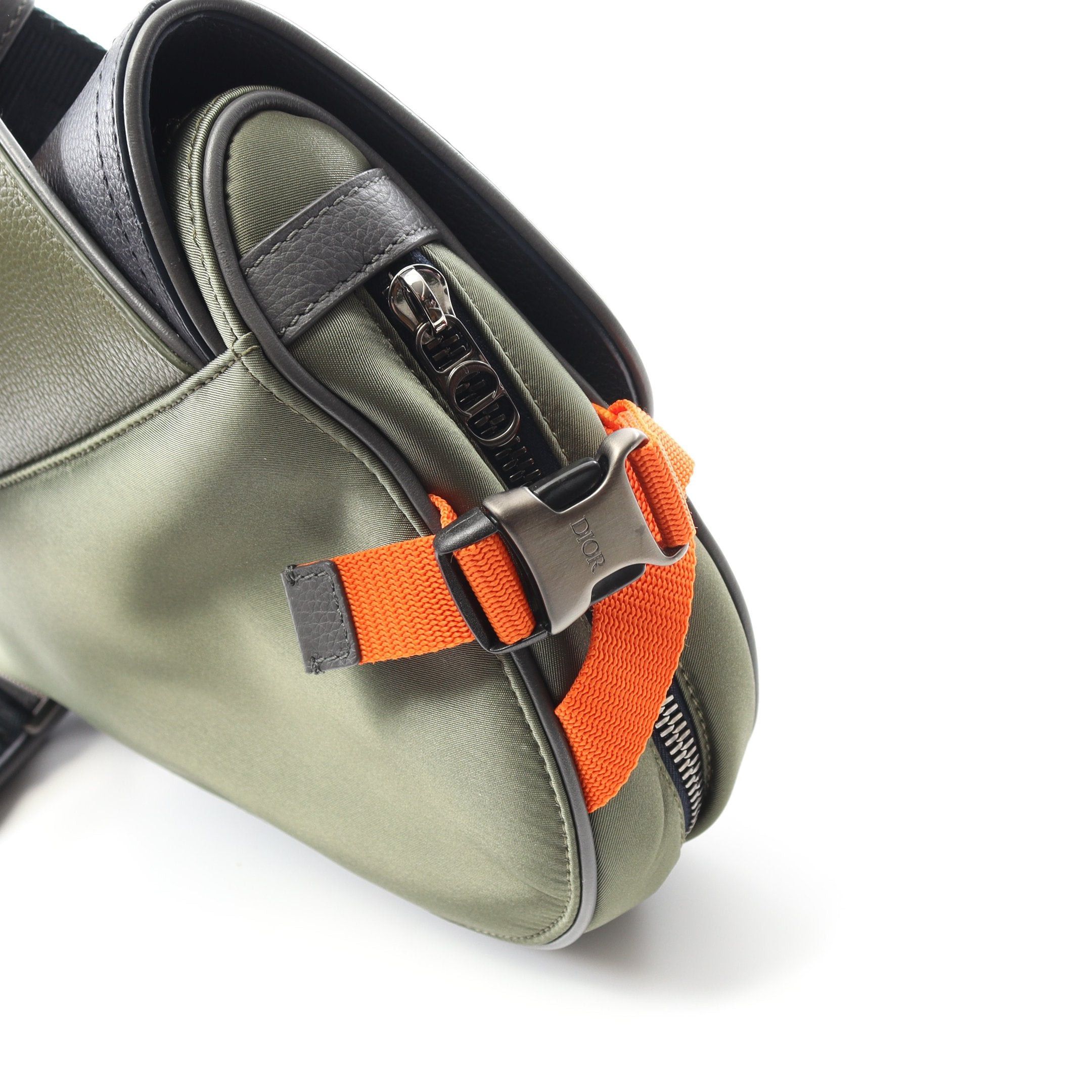 Dior Dior Christian Dior * Sacai Saddle Mini Bag Body Nylon Leather Khaki Green Dark Navy Size ONE SIZE - 7 Thumbnail