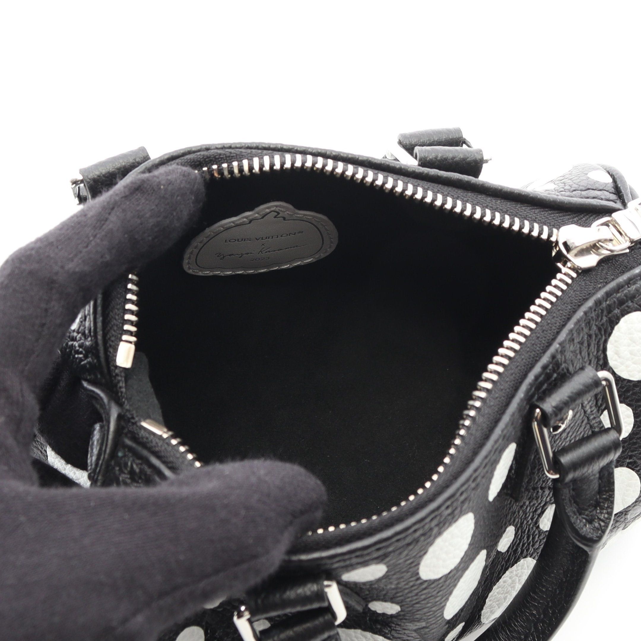 Louis Vuitton Louis Vuitton Louis Vuitton * Yayoi Kusama Nano Speedy Infinity Dot Shoulder Bag Leather Black White Size ONE SIZE - 3 Thumbnail