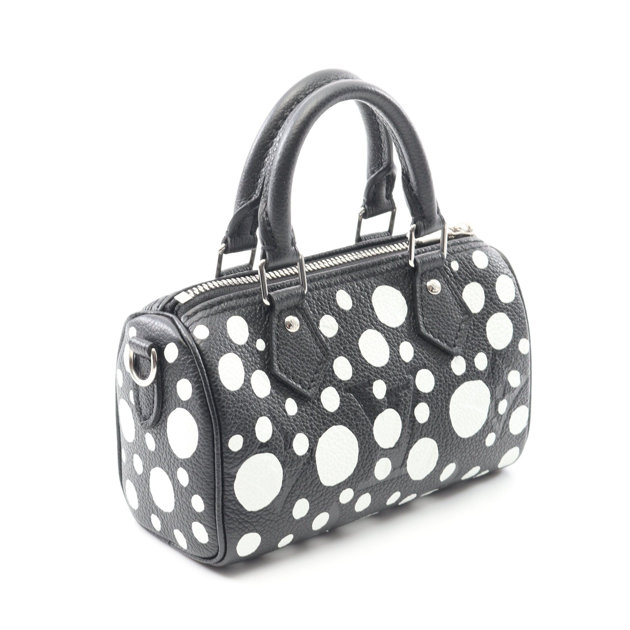 Louis Vuitton Louis Vuitton Louis Vuitton * Yayoi Kusama Nano Speedy Infinity Dot Shoulder Bag Leather Black White Size ONE SIZE - 2 Thumbnail