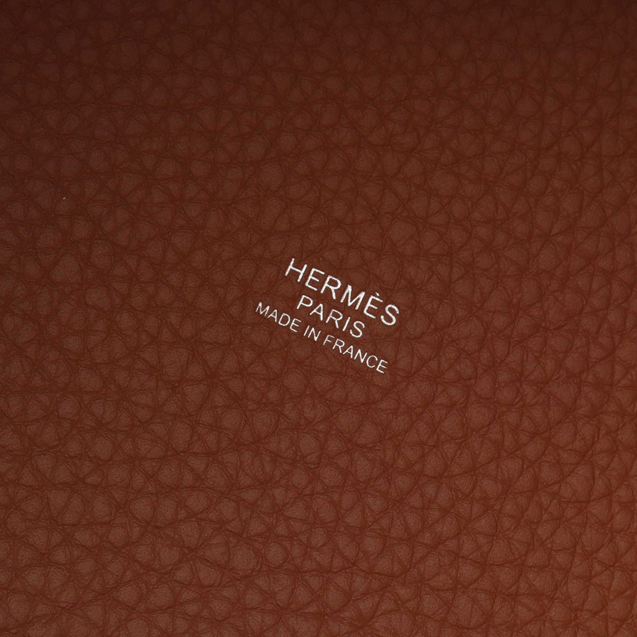 Hermes Hermes Picotan Lock Pm Gold Handbag Clemence Leather Light Brown Silver Hardware Double Engraved Size ONE SIZE - 4 Thumbnail