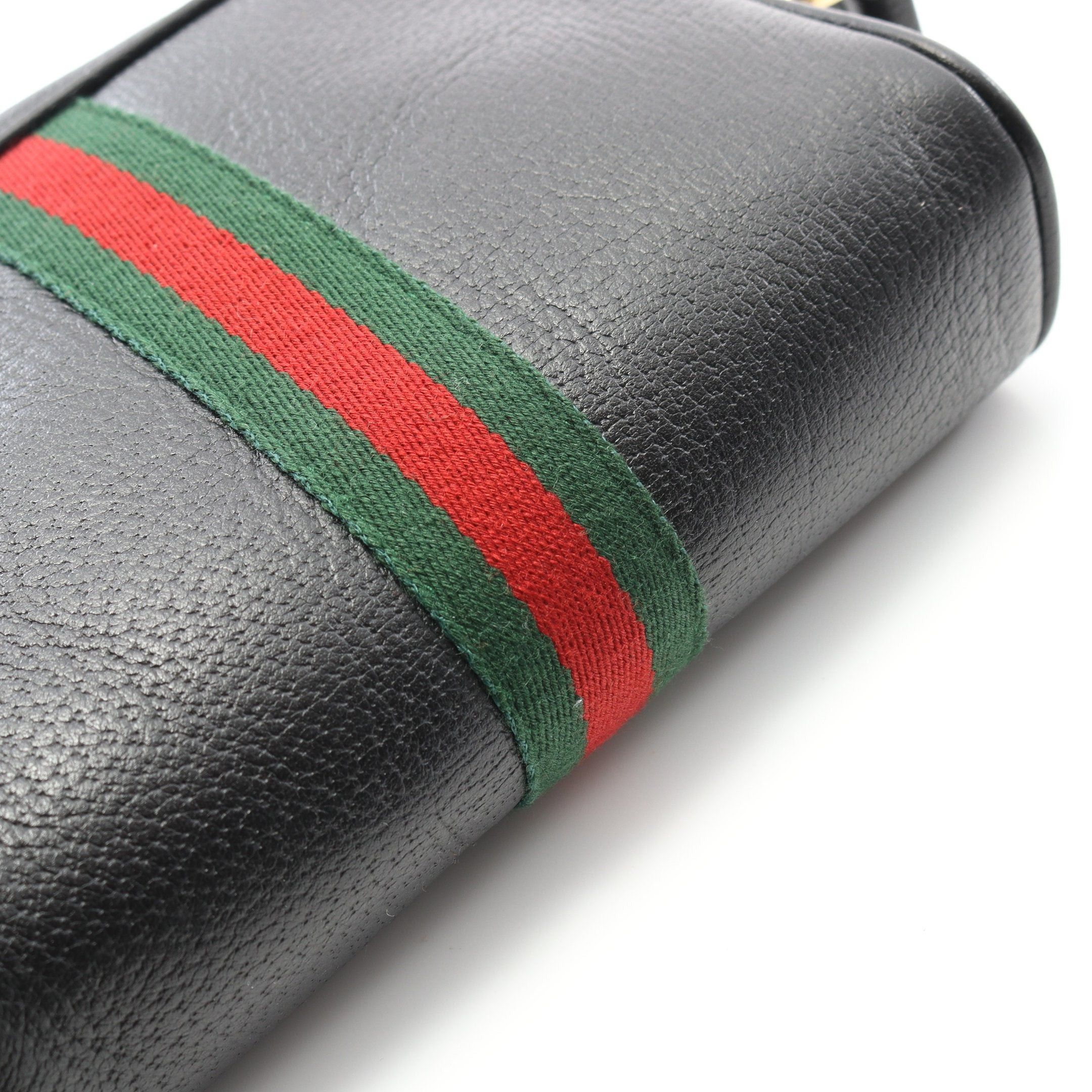Gucci Gucci Ophidia Shoulder Bag Leather Black Green Red Size ONE SIZE - 7 Thumbnail