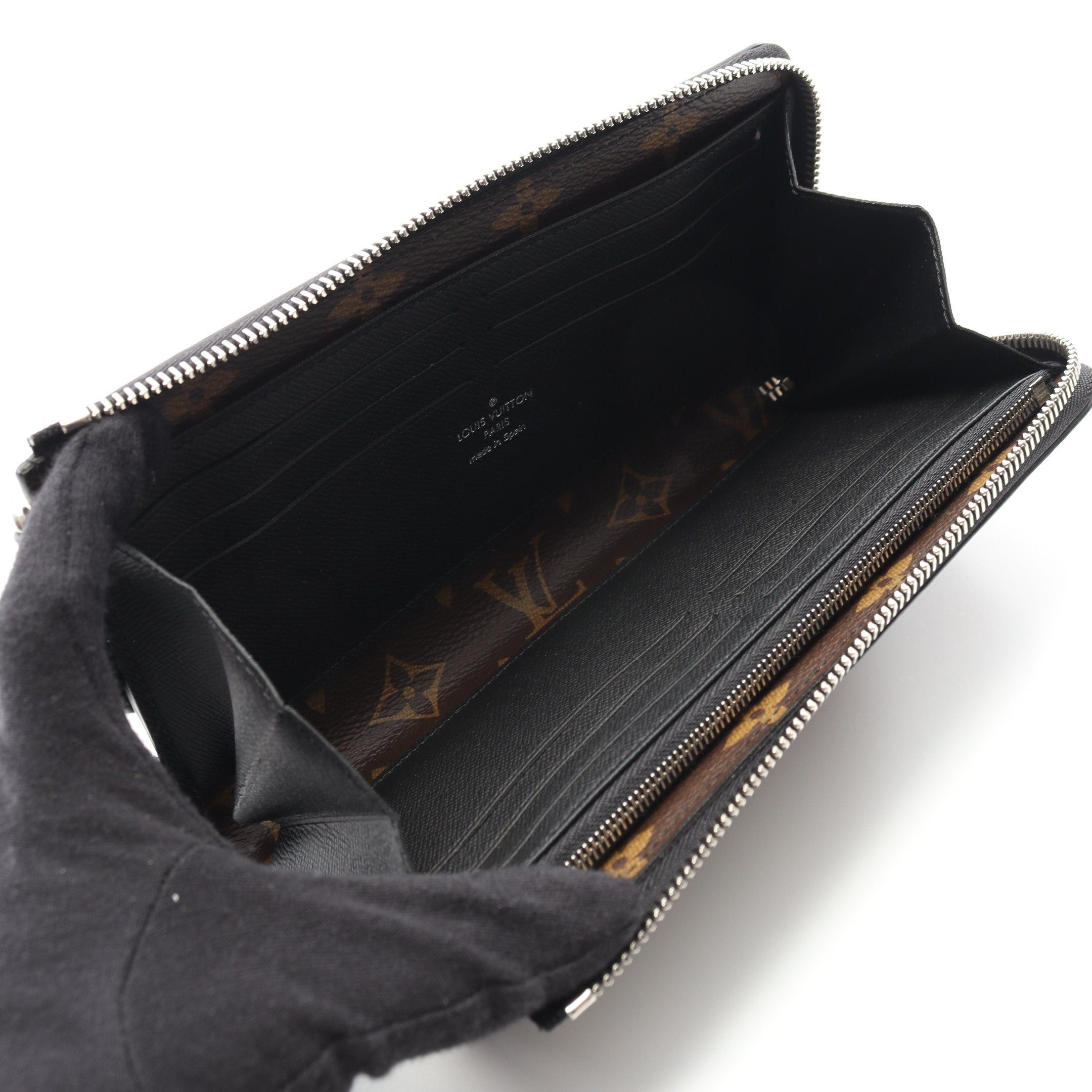 Louis Vuitton Louis Vuitton Zippy Dragonne Monogram Macassar L-Shaped Zipper Long Wallet Leather Brown Black Size ONE SIZE - 3 Thumbnail
