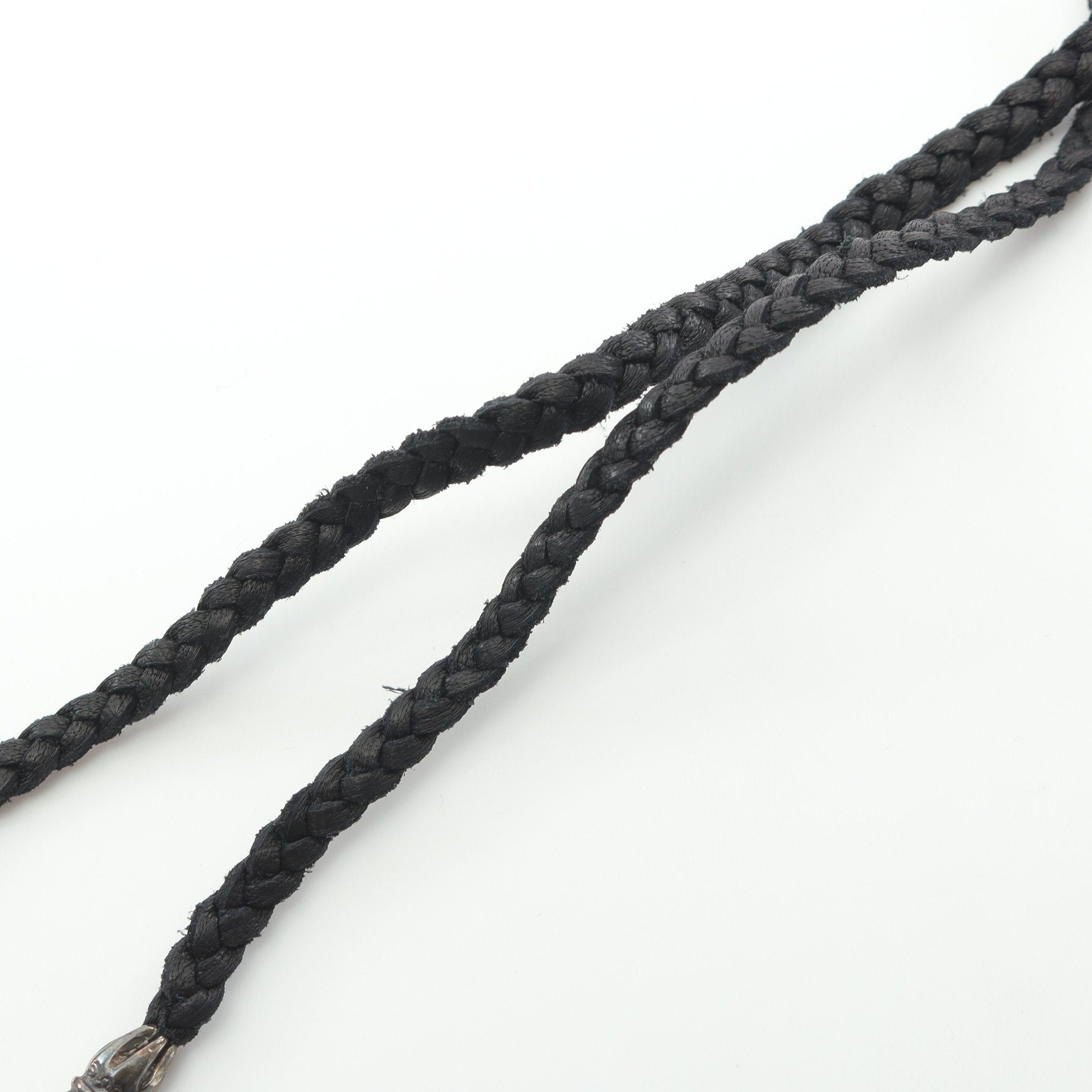 Chrome Hearts Chrome Hearts Leather Braid Scroll Blade Necklace Sv925 Black Silver Size ONE SIZE - 3 Thumbnail
