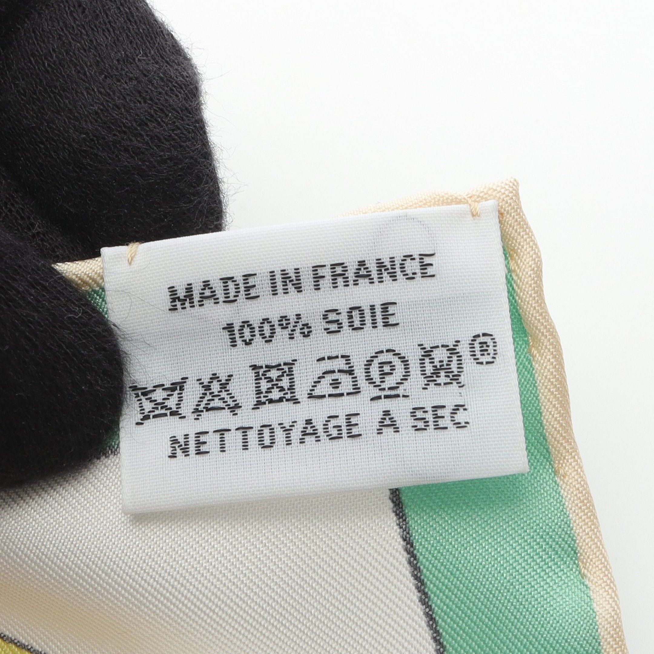 Hermes Hermes Carres 90 Tea For Two Scarf Silk Light Green Multicolor Size ONE SIZE - 3 Thumbnail