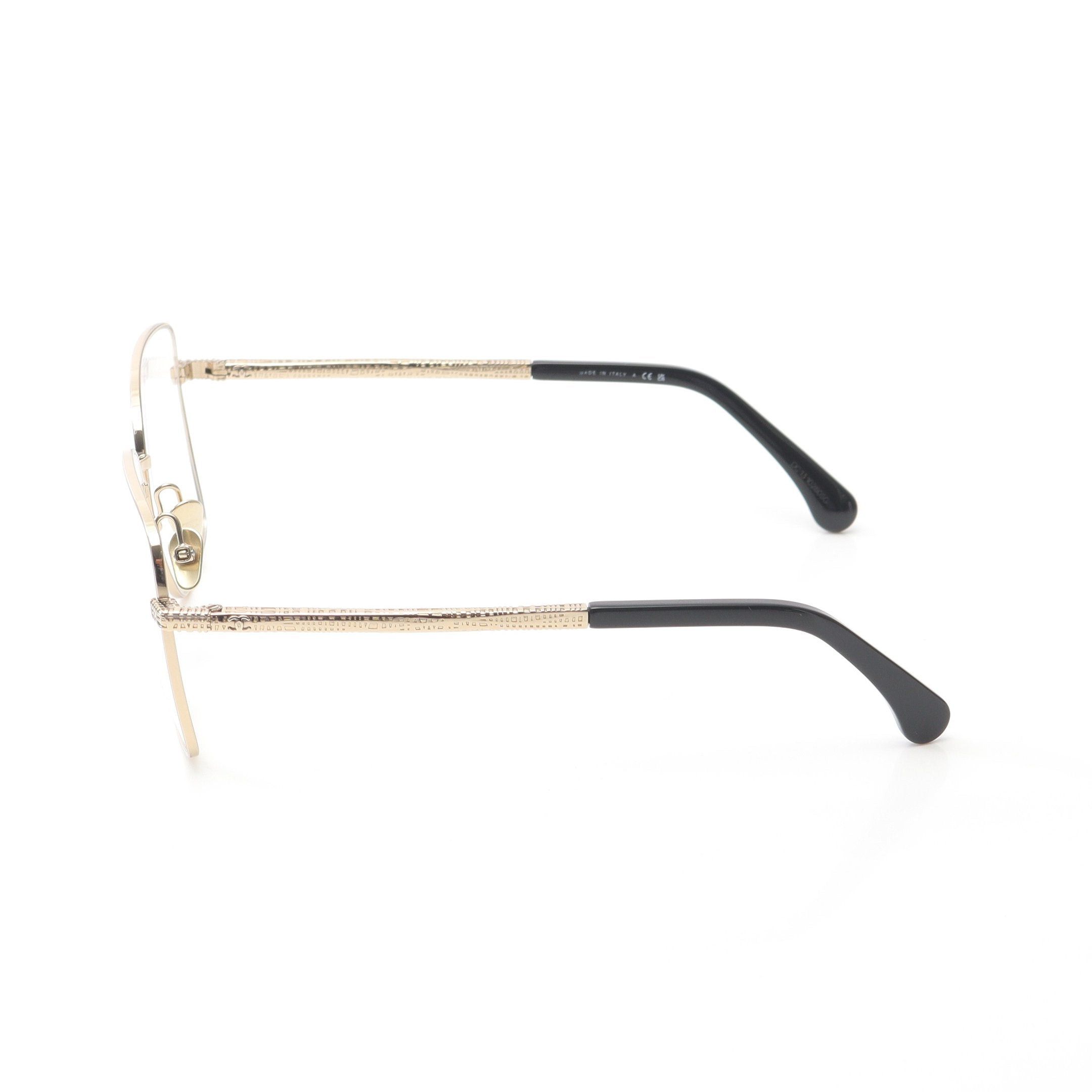 Chanel Chanel Square Shape Optical Glasses Gp Gold Black Non-Prescription Size ONE SIZE - 3 Thumbnail