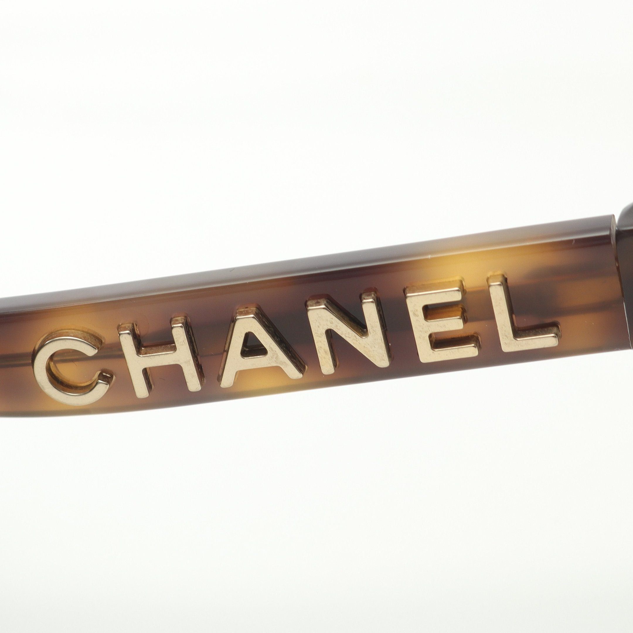 Chanel Chanel Sunglasses Tortoiseshell Pattern Logo Beige Brown Size ONE SIZE - 6 Thumbnail