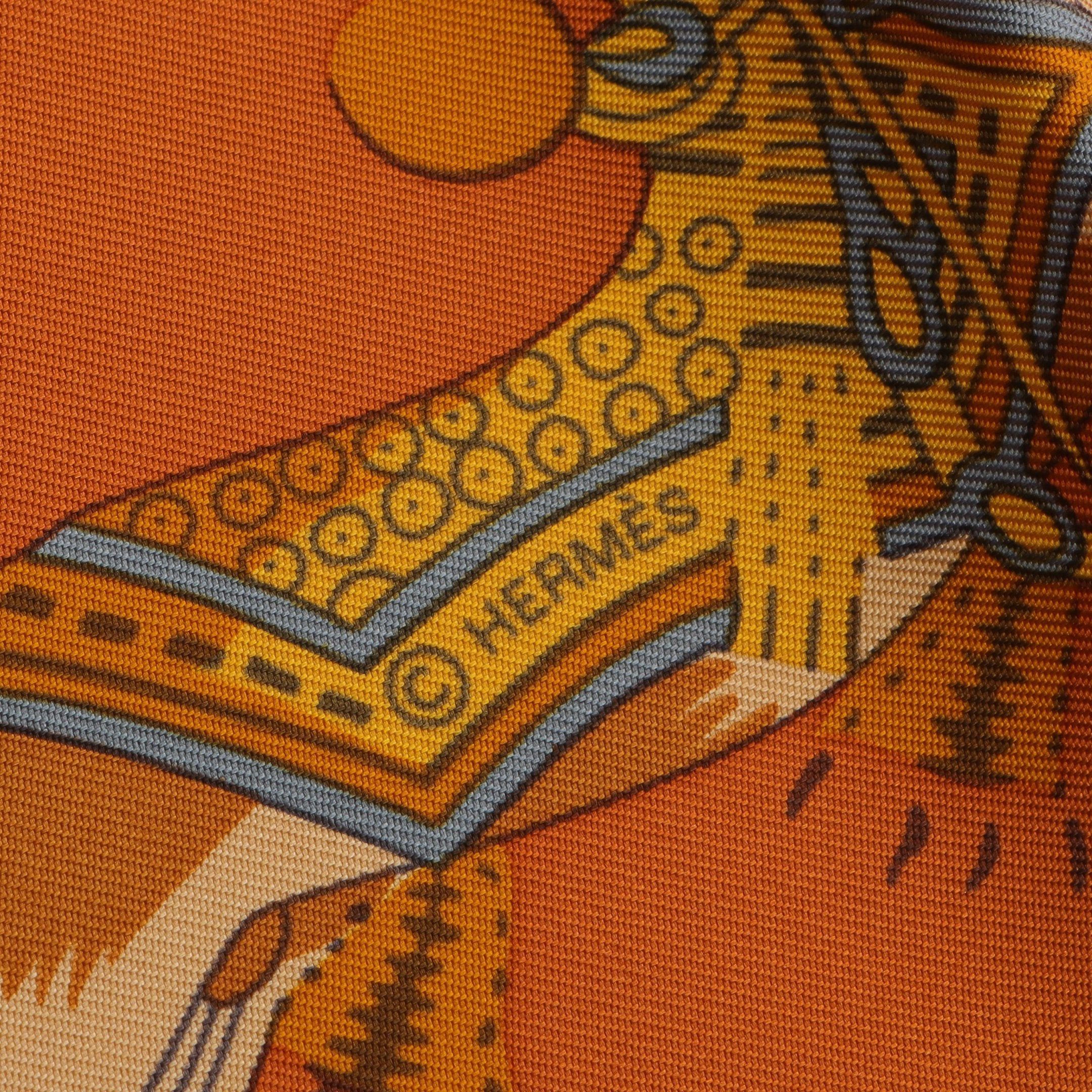 Hermes Hermes Carres 90 Harnais Francais Premier Empire Scarf Silk Light Green Multicolor Size ONE SIZE - 2 Thumbnail
