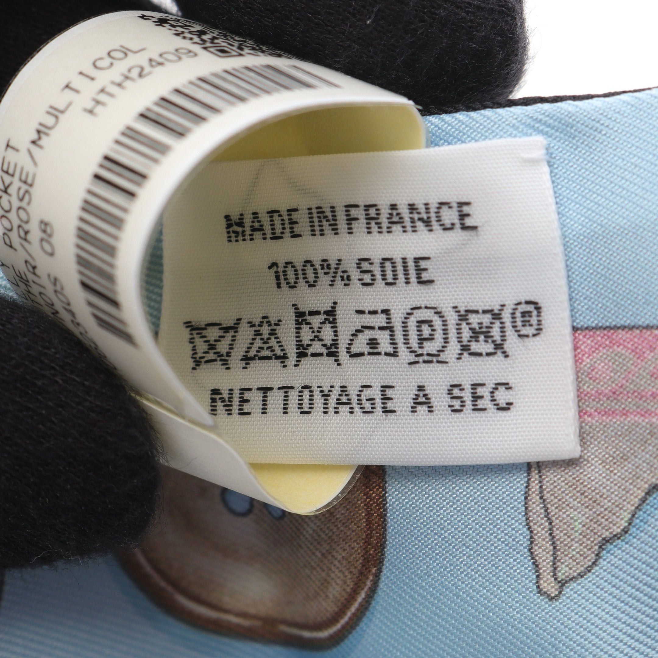 Hermes Hermes In The Pocket Ribbon Scarf Silk Black Light Blue Multicolor Size ONE SIZE - 3 Thumbnail