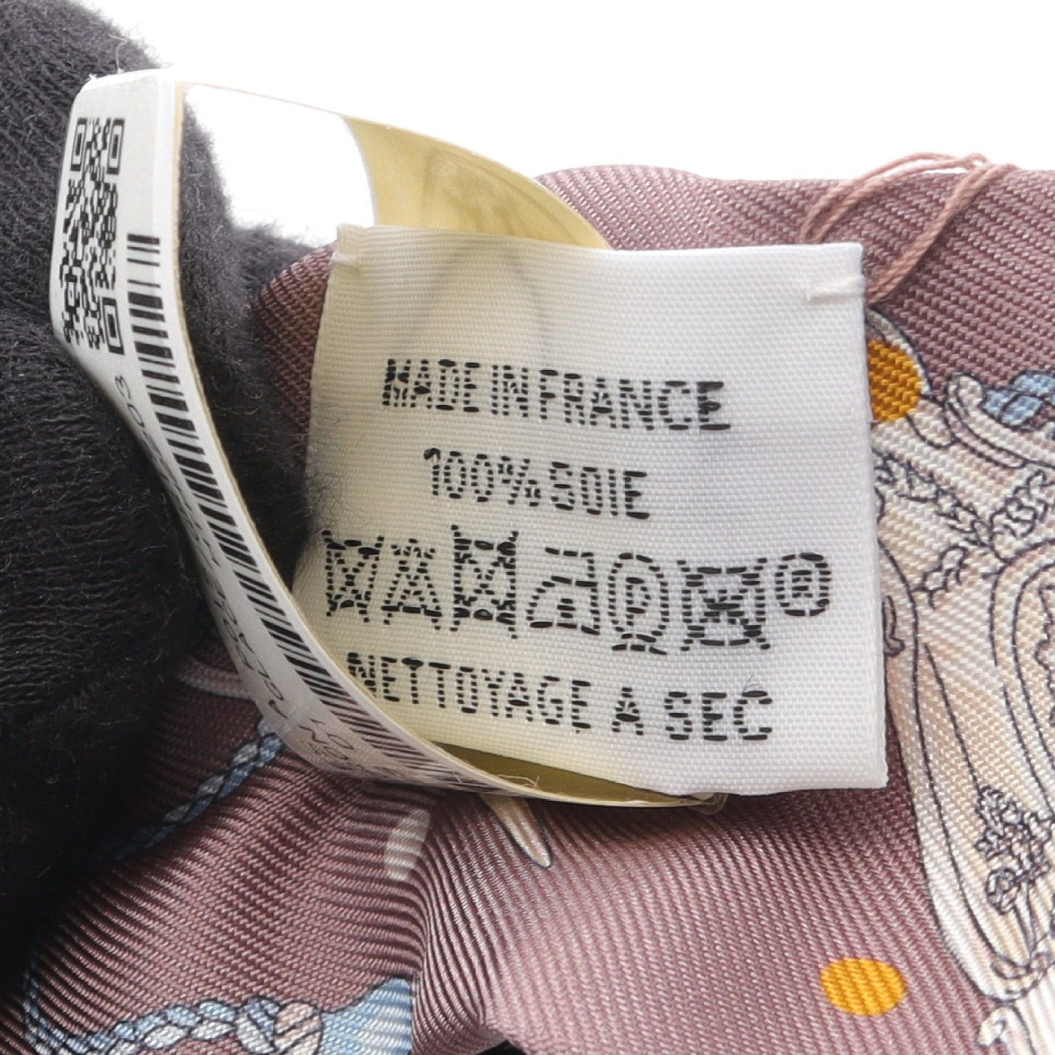 Hermes Hermes Twilly Les Cles A Pois Ribbon Scarf Silk Gray Brown Multicolor Size ONE SIZE - 3 Thumbnail