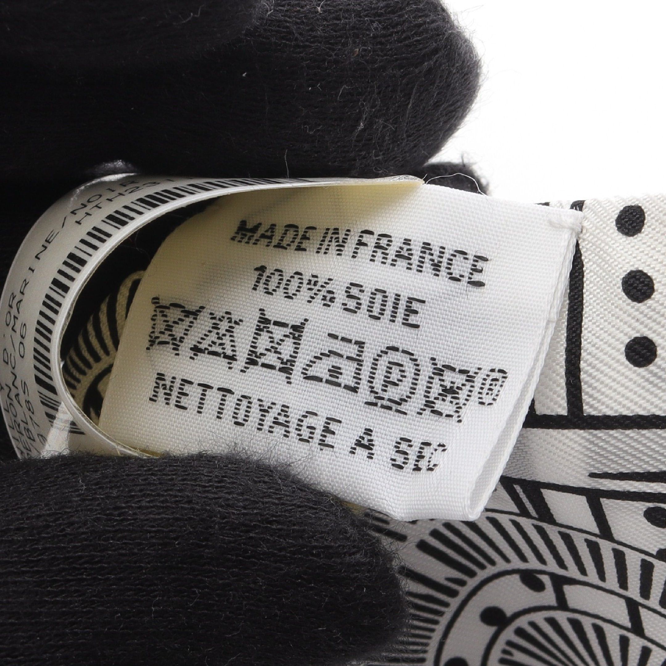 Hermes Hermes Twilly Eperon Ribbon Scarf Silk White Black Navy Size ONE SIZE - 3 Thumbnail
