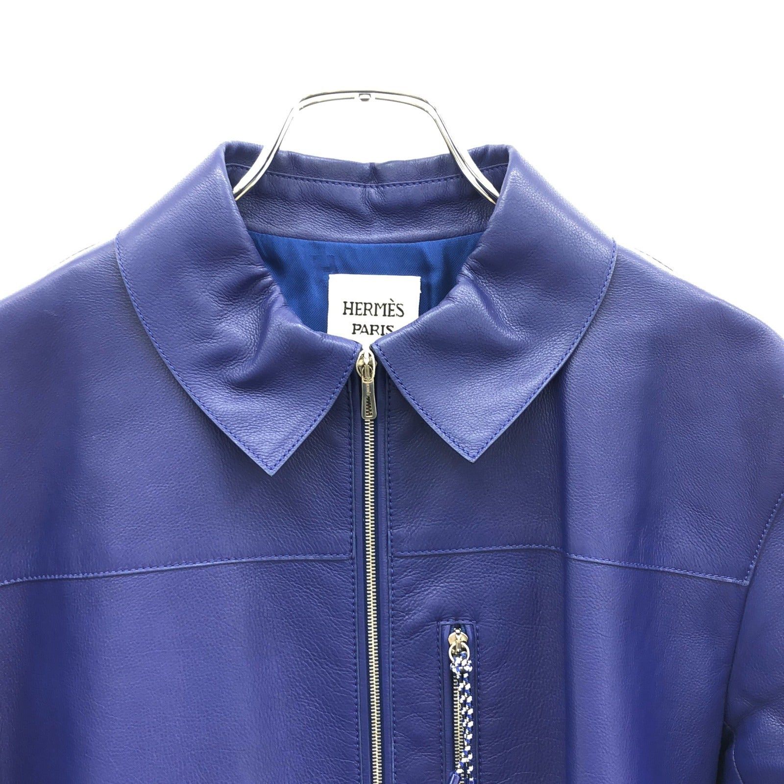 Hermes Hermes Coat Calfskin (Cowhide) Blue Size ONE SIZE - 3 Thumbnail