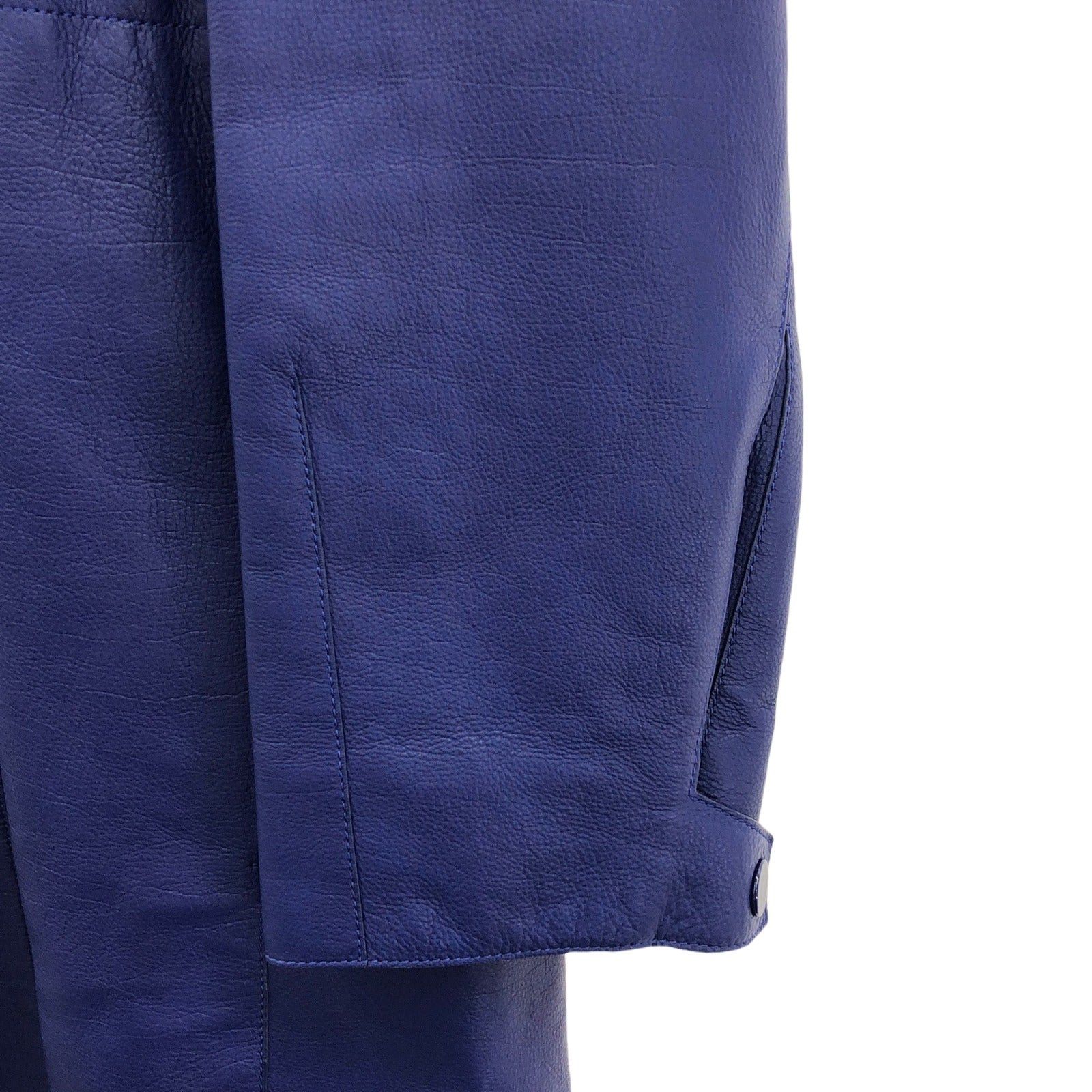 Hermes Hermes Coat Calfskin (Cowhide) Blue Size ONE SIZE - 4 Thumbnail