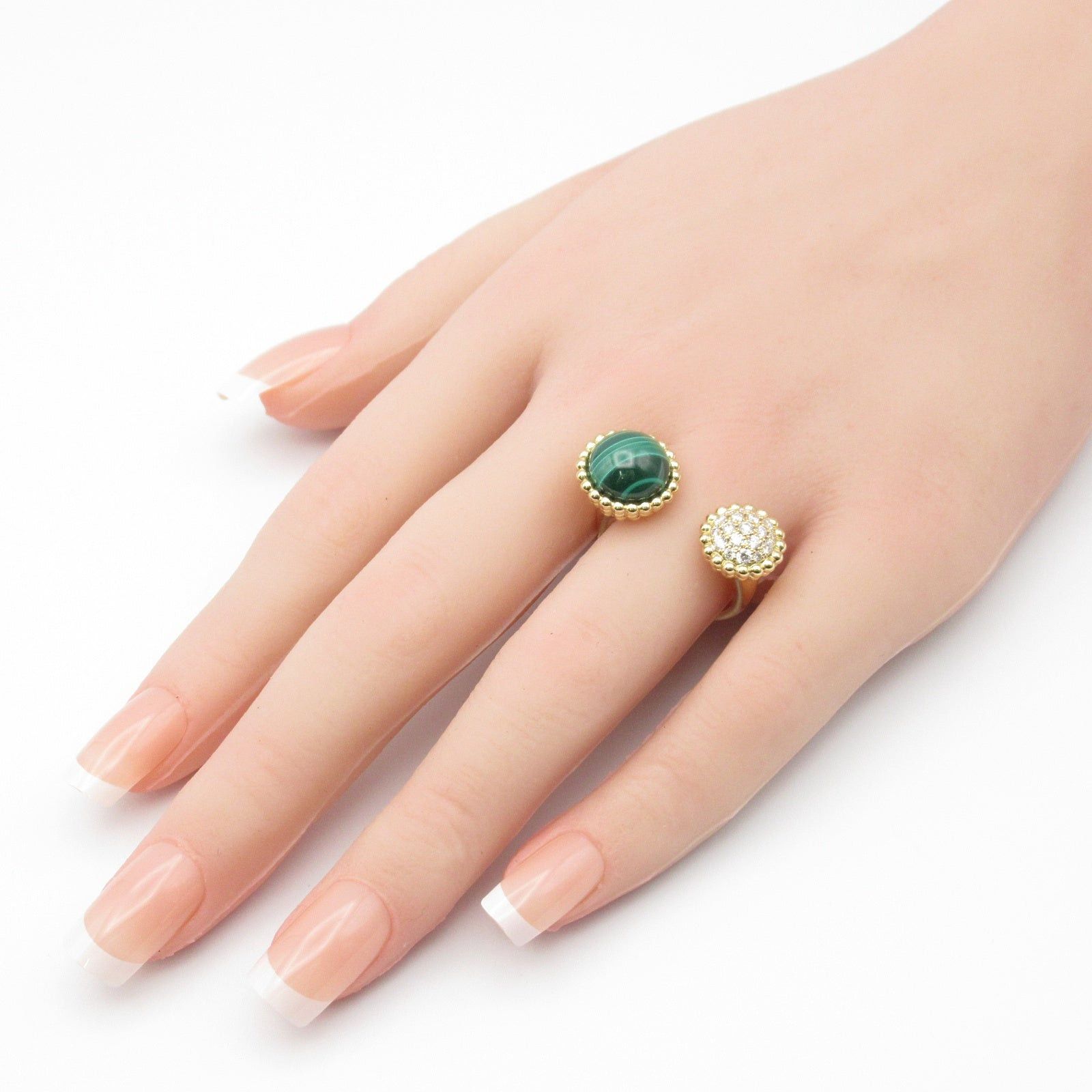 Van Cleef & Arpels Van Cleef Arpels Kurul Entree Les Door Ring Malachite Diamond K18 (Yellow Gold) Green Clear Size ONE SIZE - 8 Thumbnail