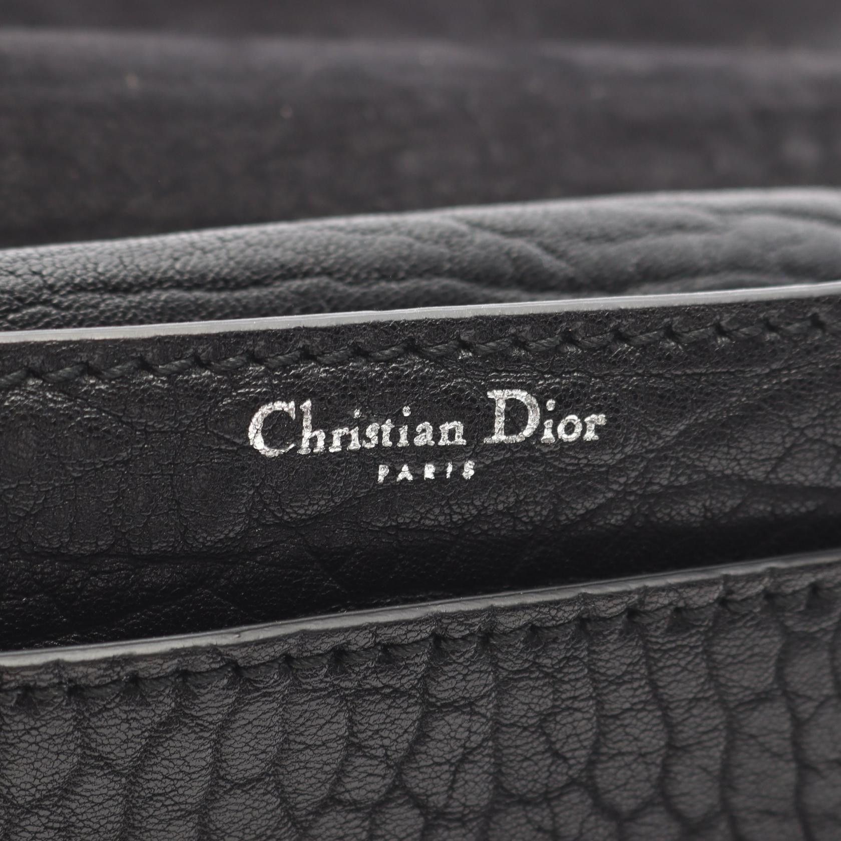 Dior Dior Jadior Mosaic Logo Chain Shoulder Bag Leather Black Size ONE SIZE - 4 Thumbnail