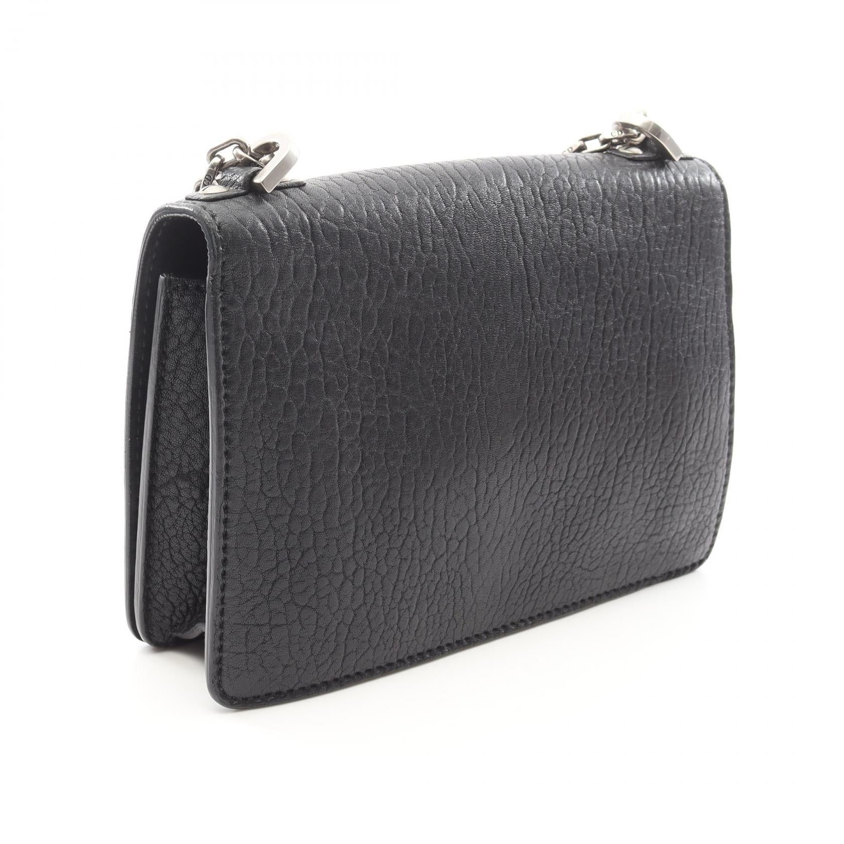 Dior Dior Jadior Mosaic Logo Chain Shoulder Bag Leather Black Size ONE SIZE - 2 Thumbnail