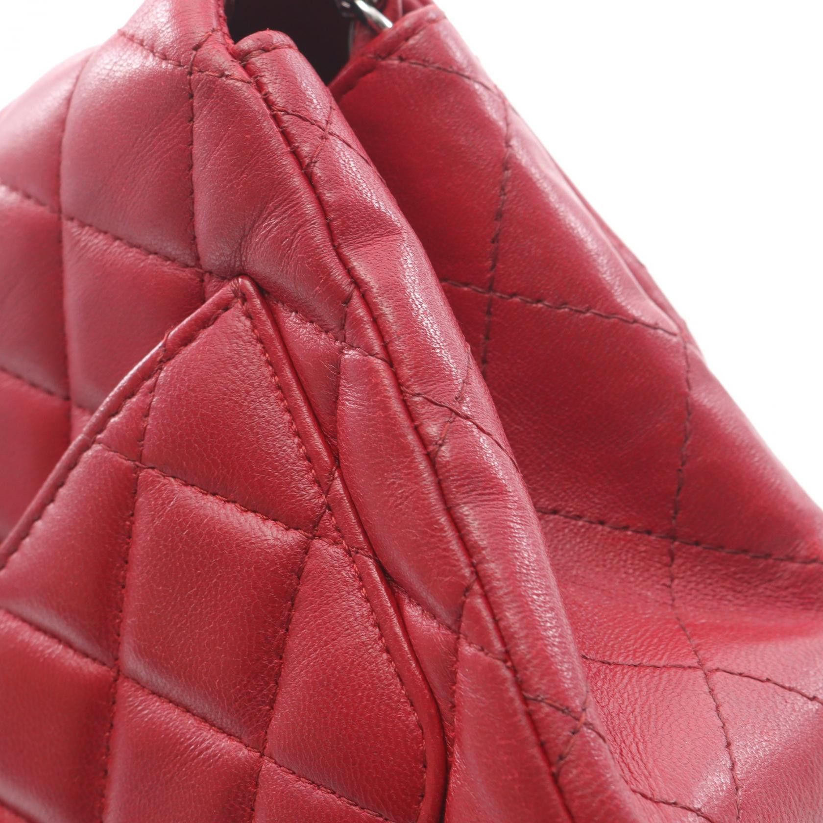 Chanel Chanel Mini Matelasse Chain Shoulder Bag Lambskin Red Silver Hardware Size ONE SIZE - 14 Thumbnail