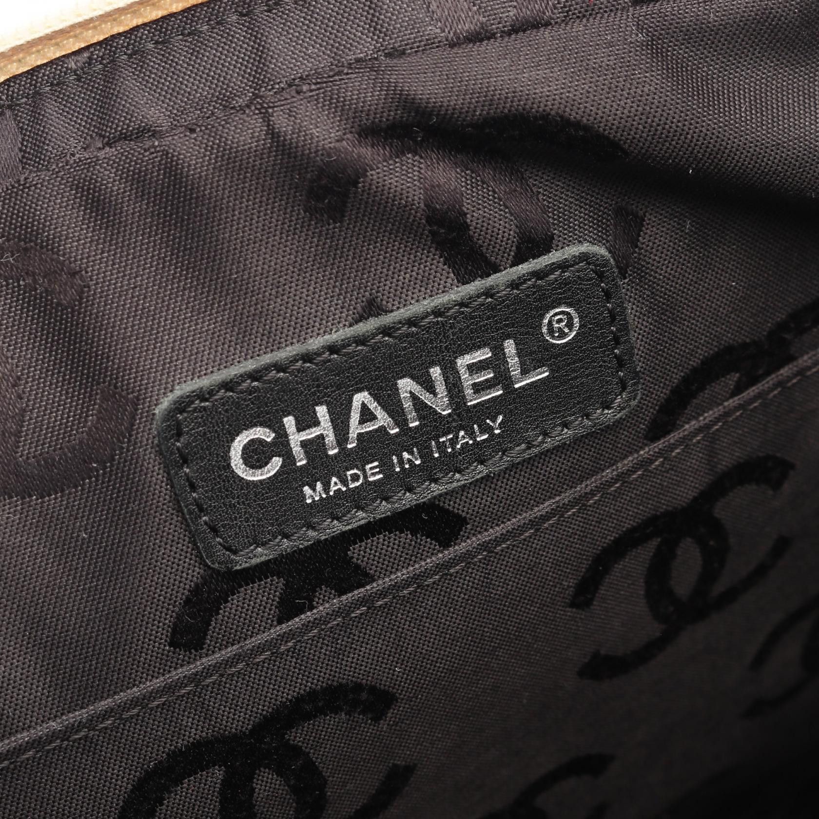 Chanel Chanel Cambon Line Large Pochette Shoulder Bag Leather Beige Black Silver Hardware Size ONE SIZE - 4 Thumbnail